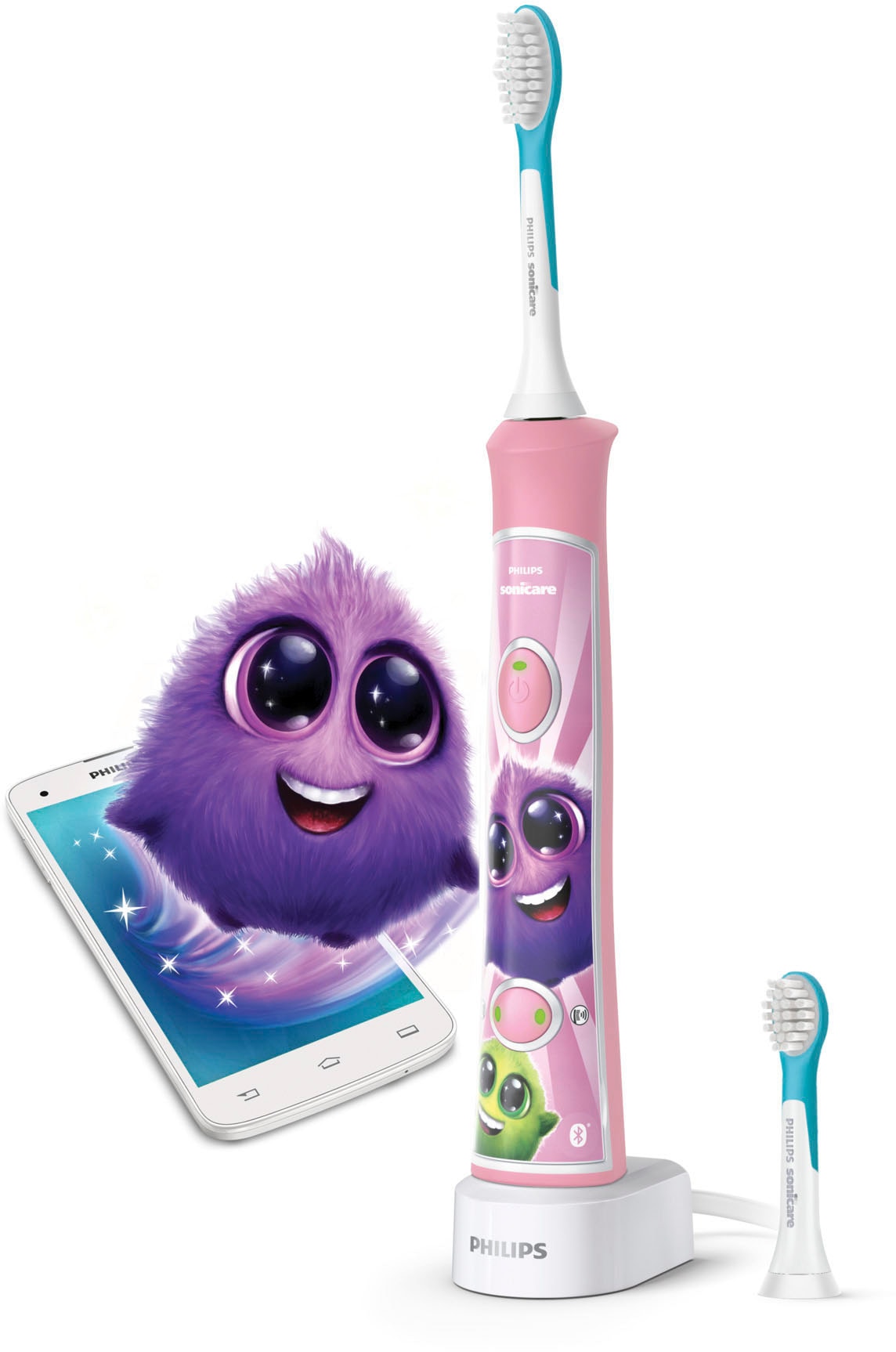 Philips Sonicare Elektrische Kinderzahnbürste »HX6352/42«, 2 St. Aufsteckbürsten, mit interaktiver Zahnputz-App