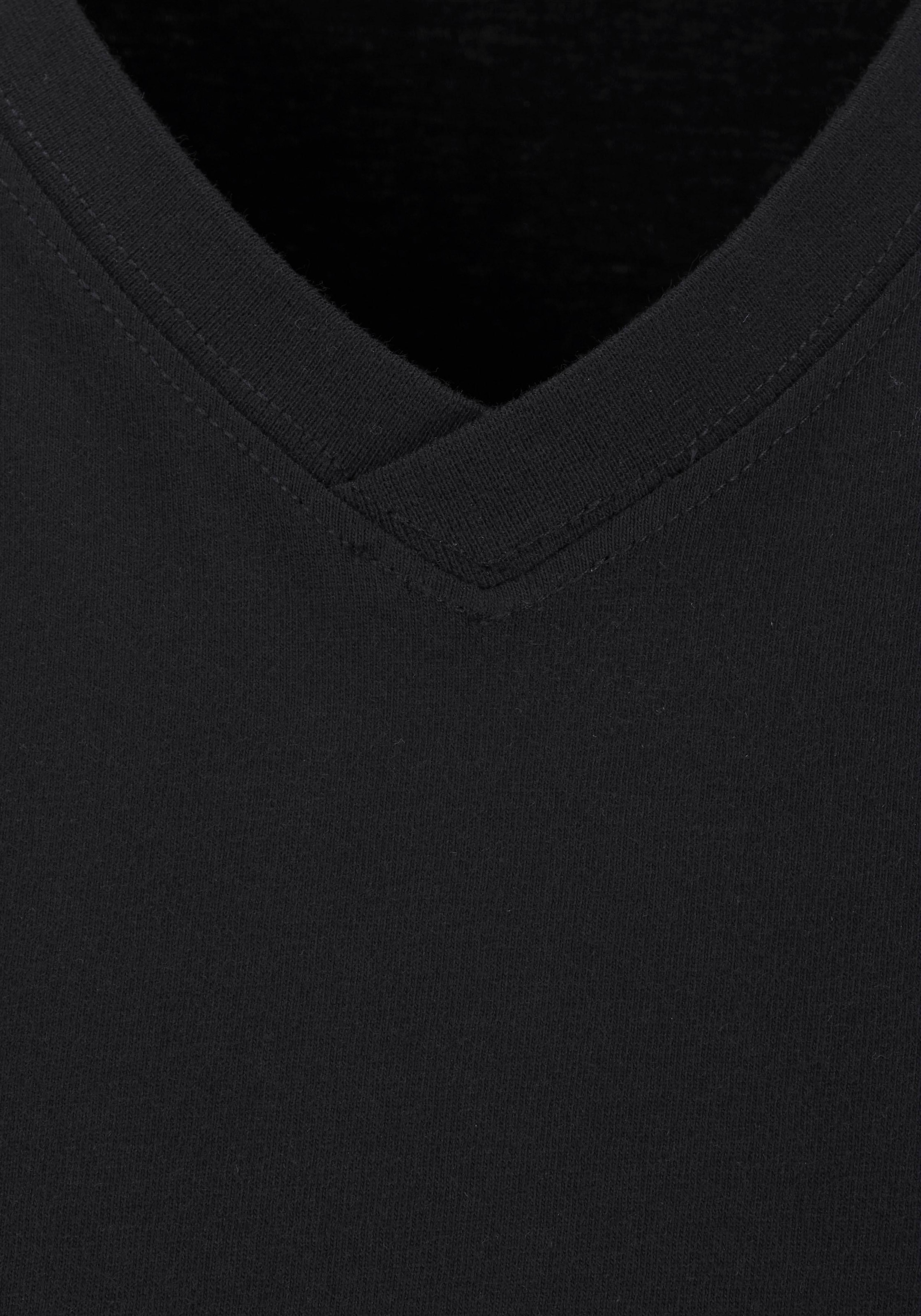 H.I.S T-Shirt »mit V-Ausschnitt, V-neck, Unterziehshirt« Packung, 3er-Pack, 3 Stk. unifarben, V-neck, aus Baumwolle