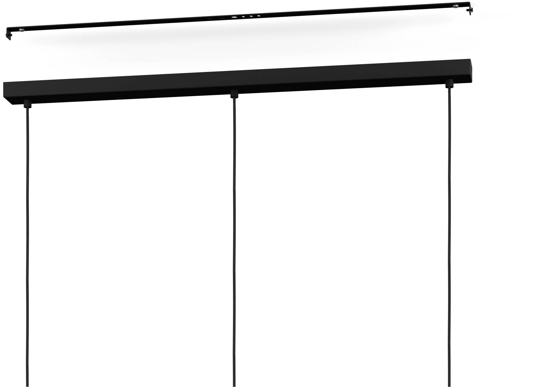 EGLO Hängeleuchte »Waverton Hängelampe, Esszimmerlampe, Metall, Holz, Textil in Weiß, E27« E27 1 Stk. Hängeleuchte - L92 x B22 x H110 cm - schwarz - 3X40W exkl.