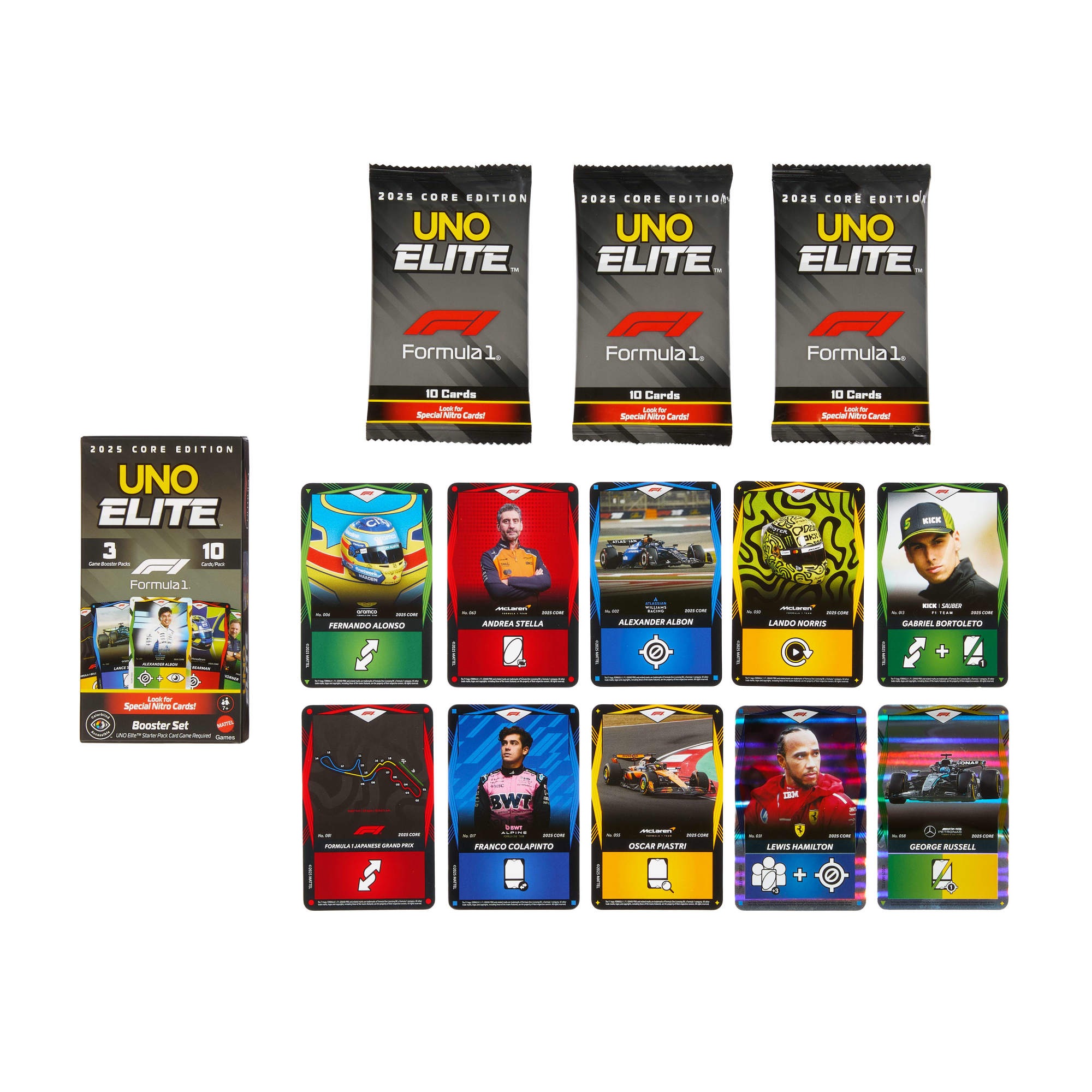 Mattel games Spiel »UNO Elite F1 Booster-Set« Ergänzung zu UNO Elite F1 Starter-Set