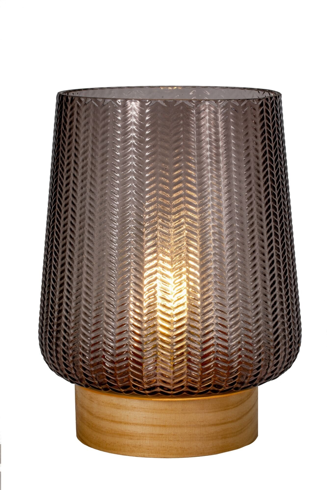Pauleen LED Tischleuchte »Fancy Glamour mobile Taupe Glas/Holz«, 1 flammig, Leuchtmittel E27 | Leuchtmittel wechselbar, E27, Timer Batterie