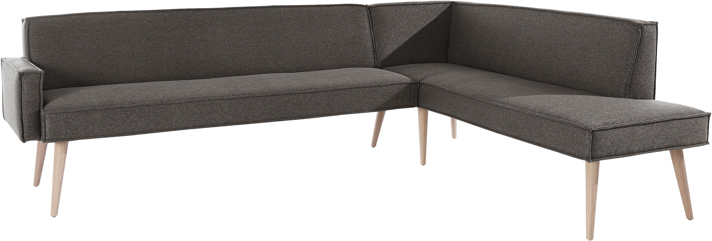 exxpo - sofa fashion Eckbank »Lungo, moderne Kedernaht, bequem und elegant, hoher Holzfuß« hochwertige Detailverarbeitung, frei im Raum stellbar