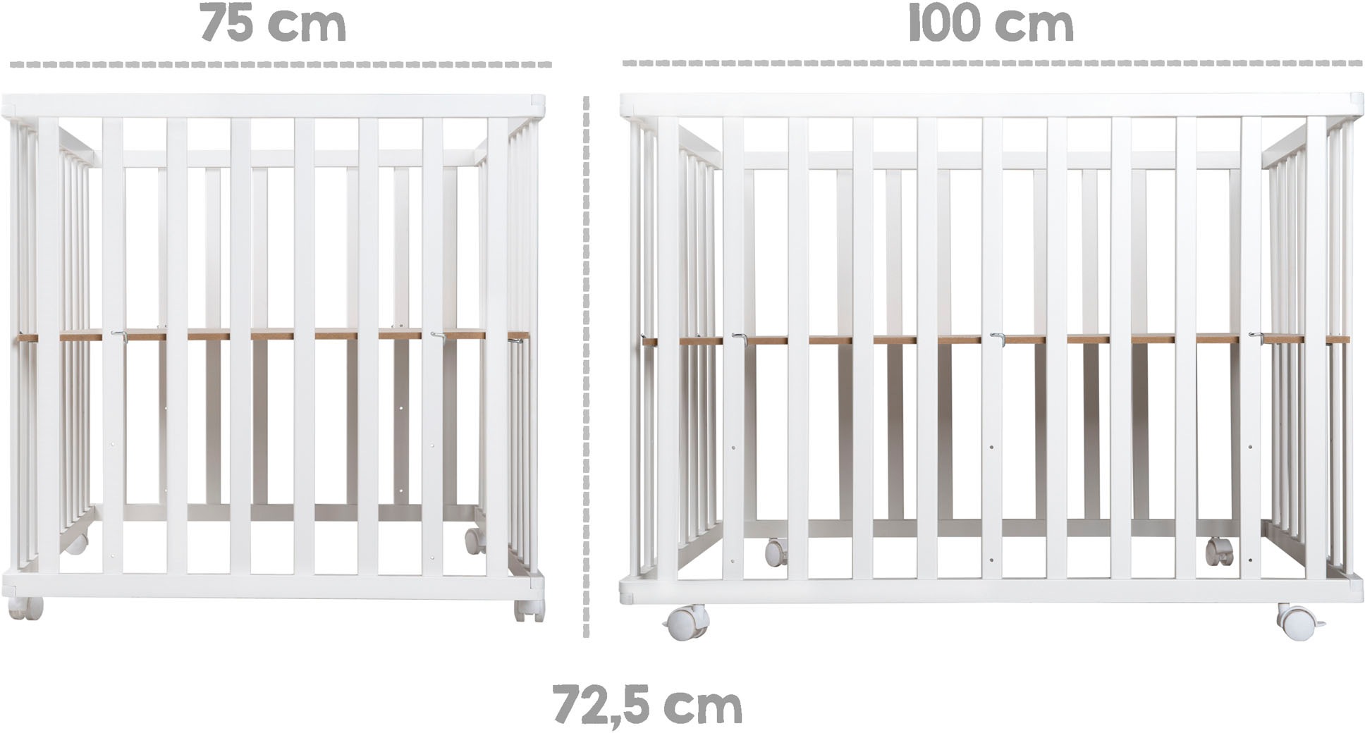 roba® Laufgitter »Indibär weiß, 100x75 cm«, bis 15 kg, mit Stoffeinlage