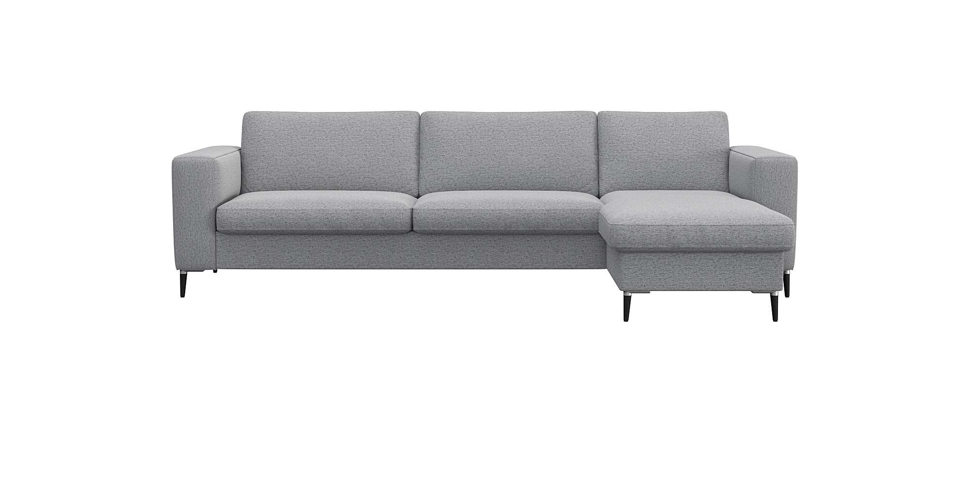 FLEXLUX Ecksofa »Fiore, superbequemer Sitzkomfort durch Kaltschaum im Sitz, L-Form« breite Armlehnen, Füße Alu+schwarz