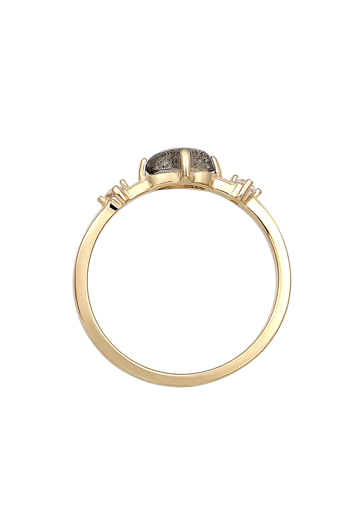 Elli Premium Silberring »Ring Labradorit Topas Weiß 375 Gelbgold«