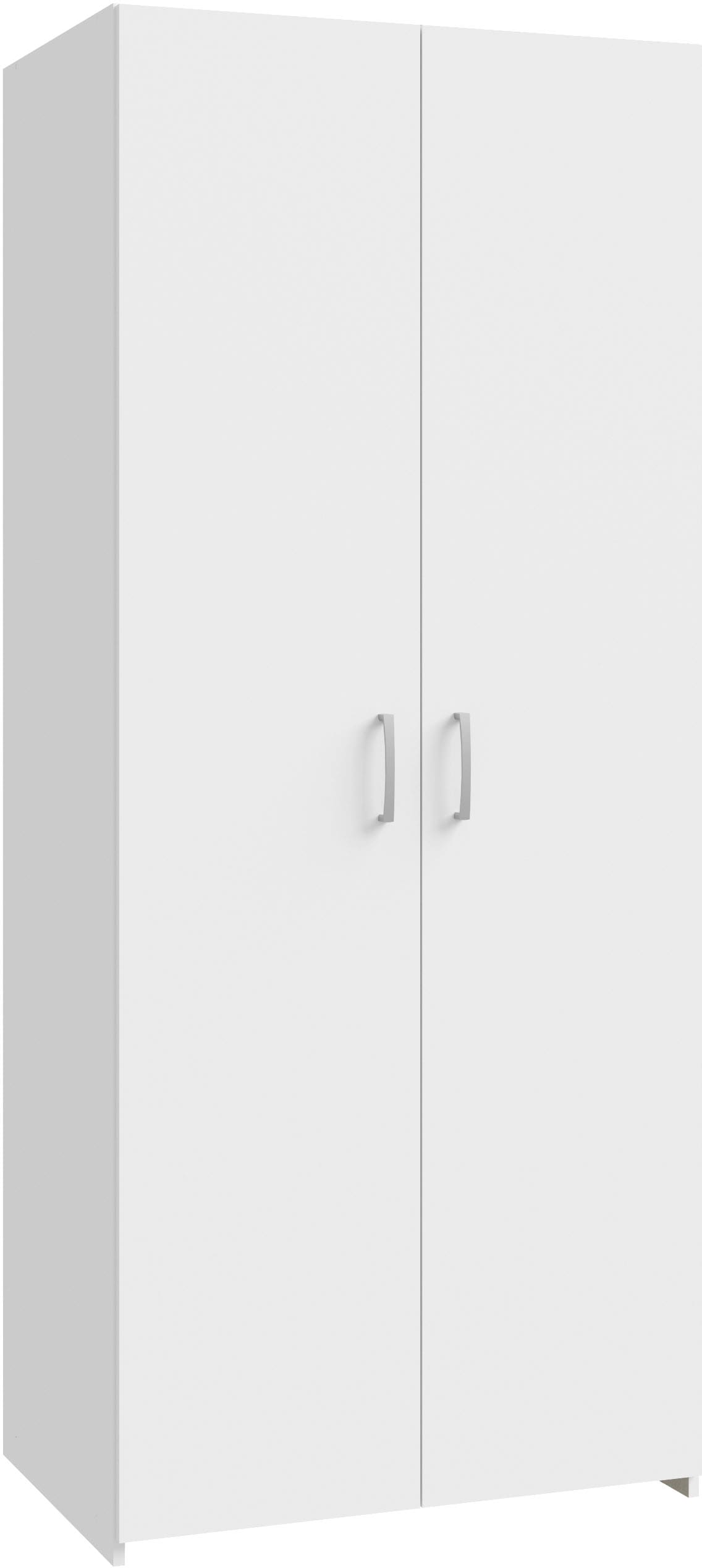 FORTE Drehtürenschrank »Econobox«, Drehtürenschrank, zeitloses Design mit alufarbigen Griffen.