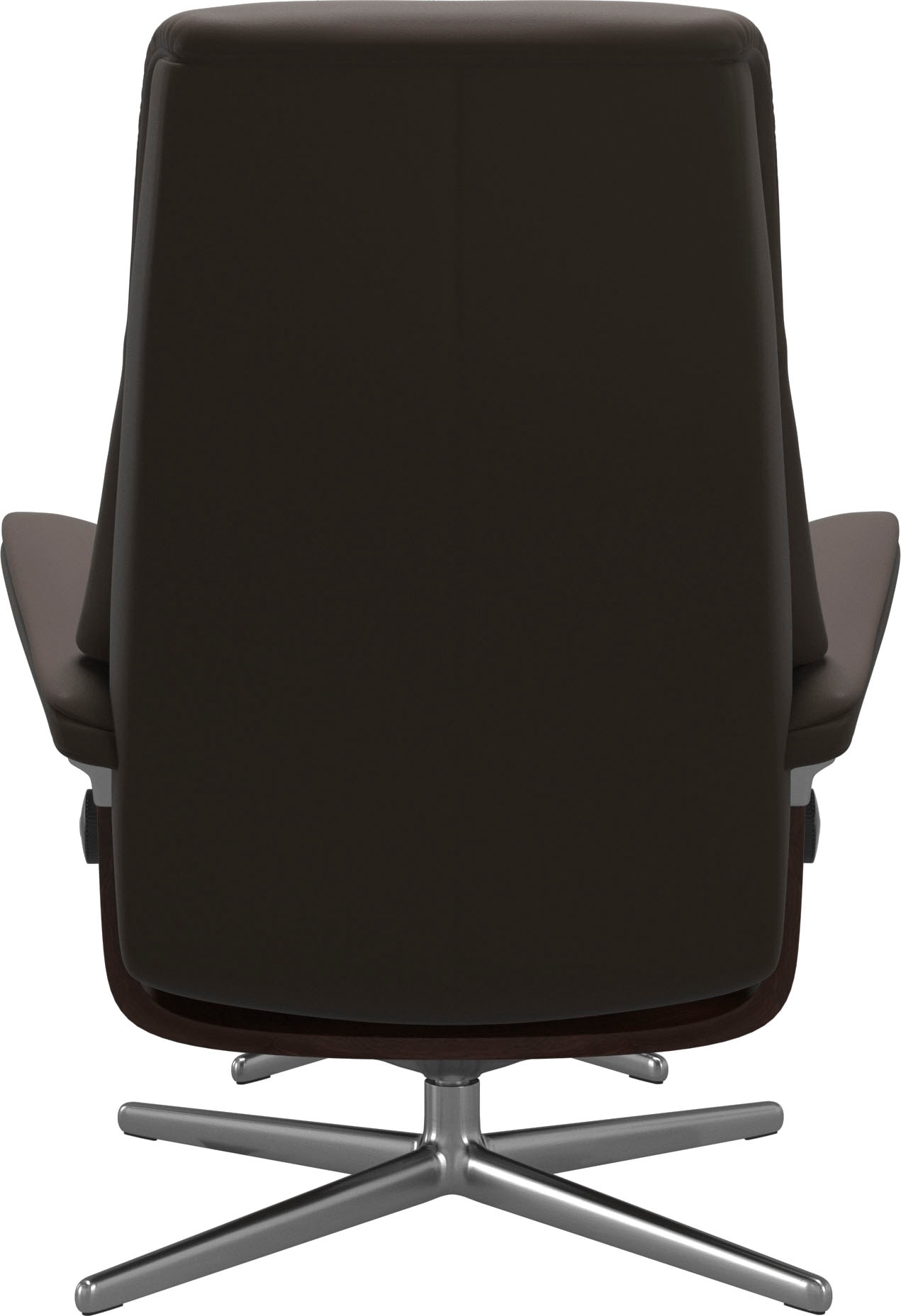 Stressless® Relaxsessel »View«, (Set, Relaxsessel mit Hocker), mit Hocker, mit Cross Base, Größe S, M & L, Holzakzent Braun