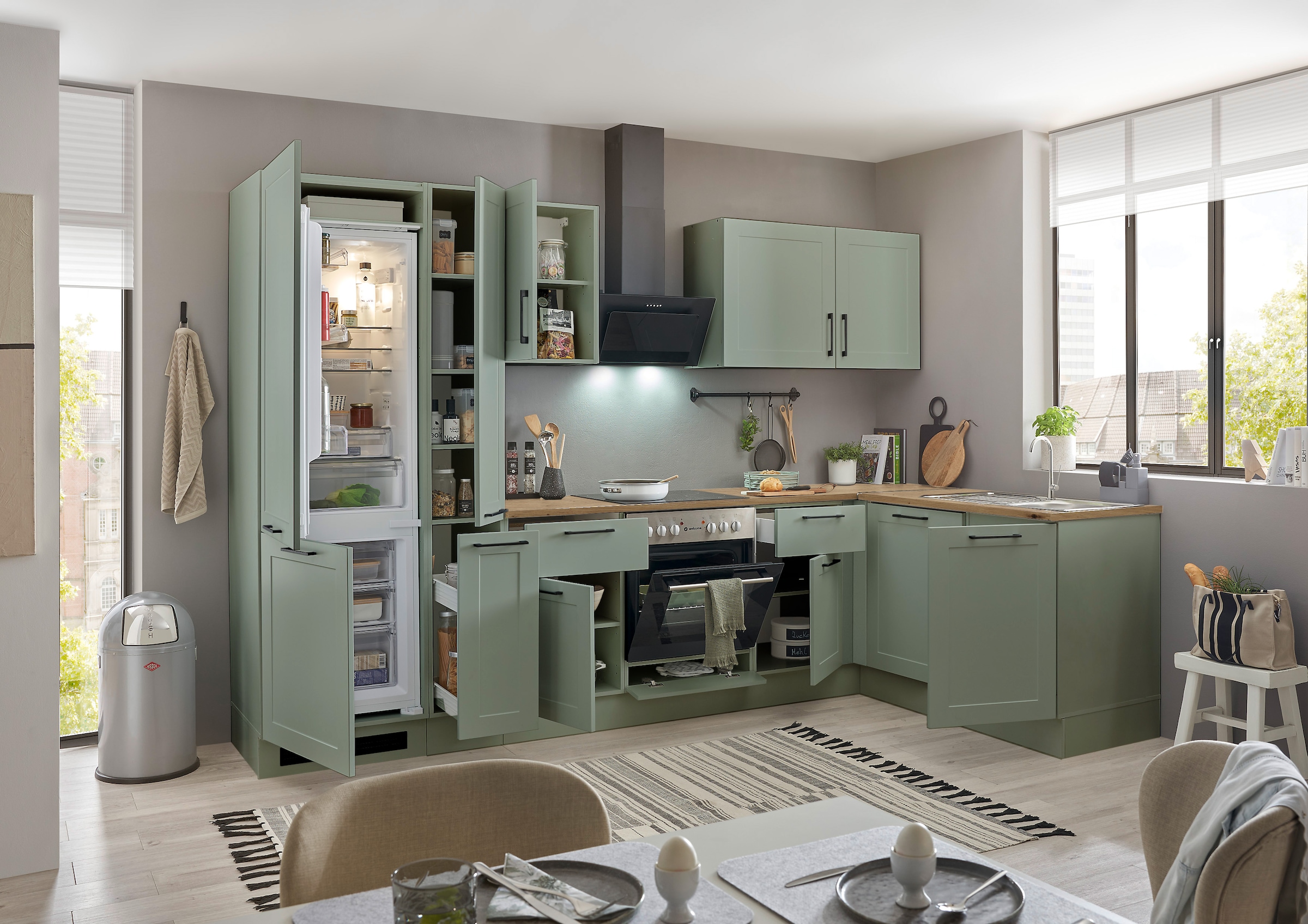 BASIC by Balculina Winkelküche »Marsi« Stellmaße 310x175 cm, wahlweise mit E-Geräten, mit Soft-Close-Funktion