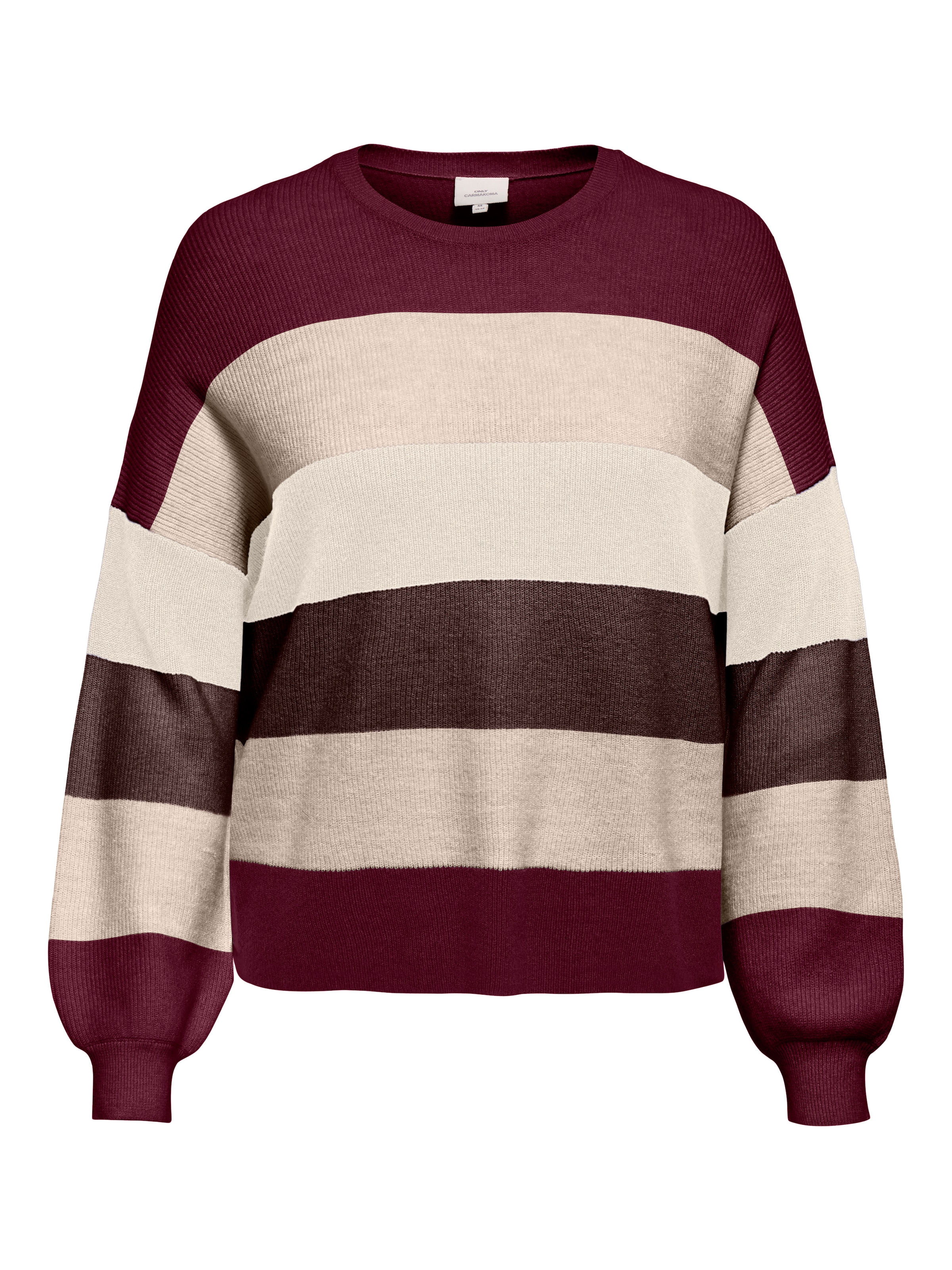 ONLY CARMAKOMA Strickpullover »CARATIA L/S STRIPE PULLOVER KNT NOOS« Viskosemischung