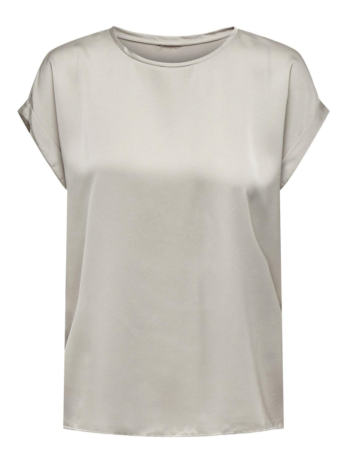 ONLY Kurzarmshirt »ONLLIEKE – Locker geschnitten mit Rundhals für Alltag und Büro«, regular fit, Web, Polyester, Rundhals, unifarben