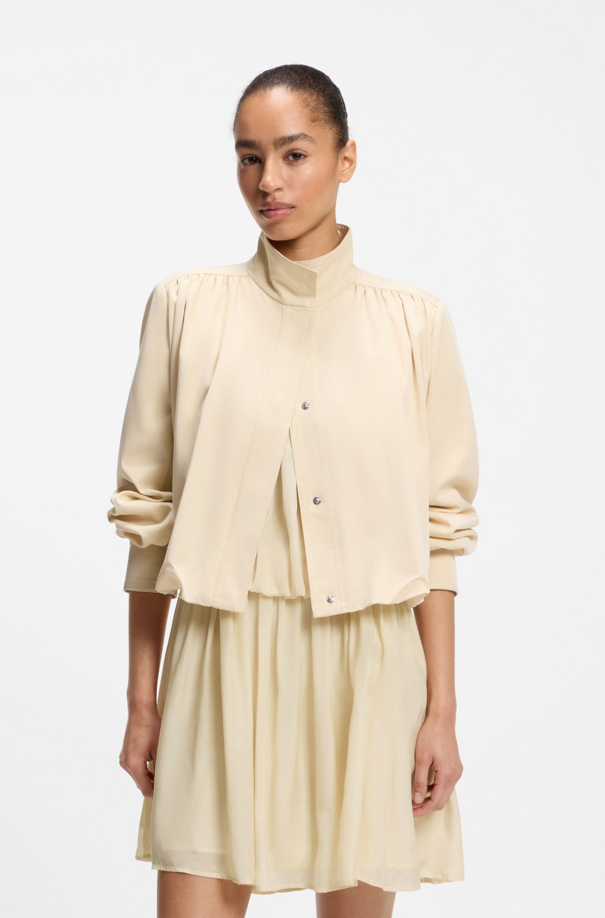 BOSS ORANGE Jackenblazer »Jolea Premium Damenmode« mit Ballon-Saum, Relaxed Fit