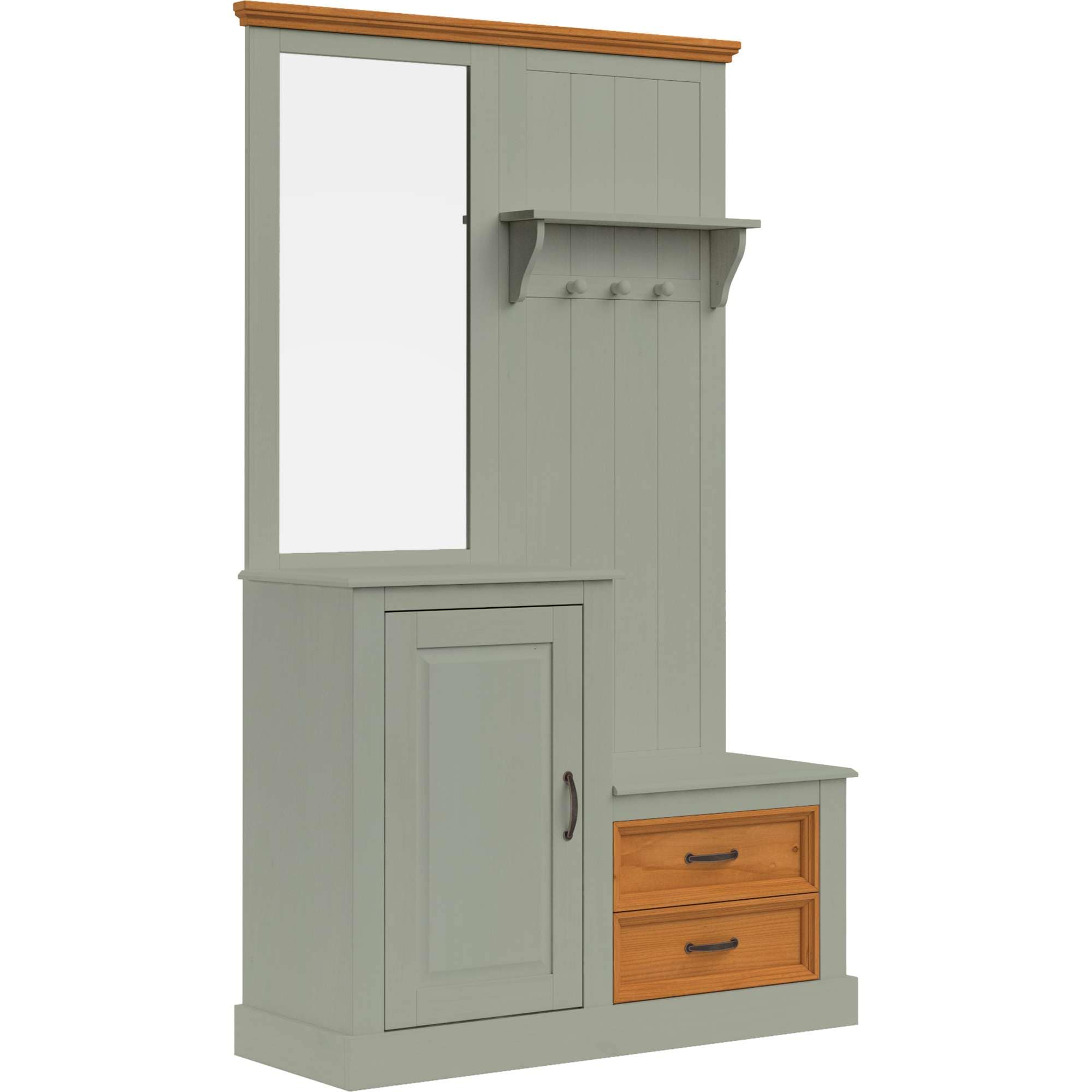 Home affaire Garderobenschrank »Selma«, Kompaktgarderobe, mit Spiegel, Haken und Hutablage, Breite 110 cm