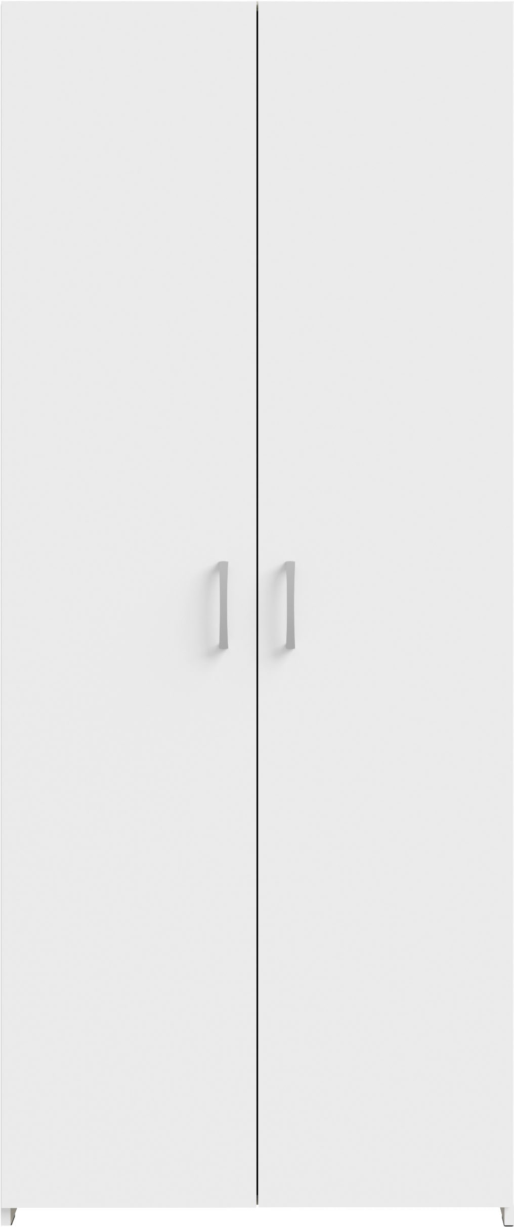 FORTE Drehtürenschrank »Econobox«, Drehtürenschrank, zeitloses Design mit alufarbigen Griffen.
