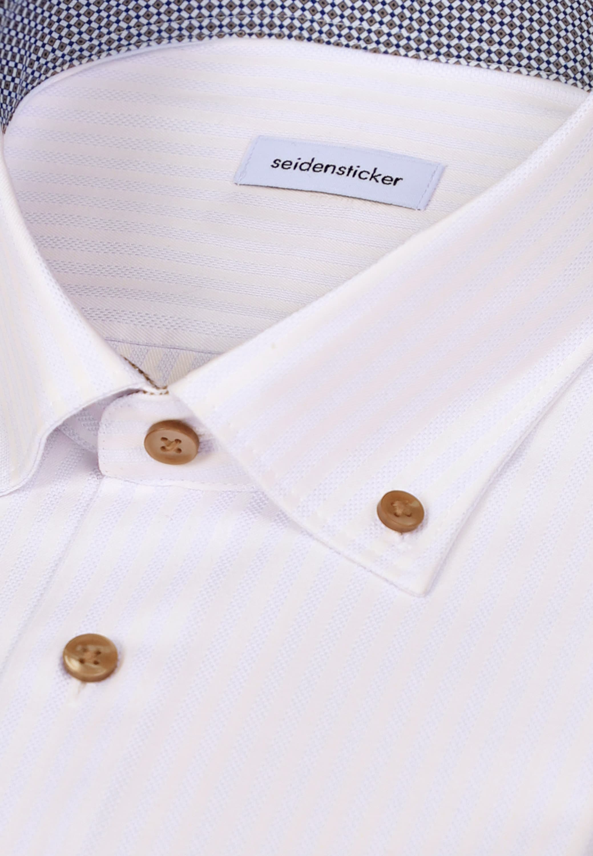 seidensticker Businesshemd »Schwarze Rose« Regular 1/1 Button-Down-Kragen Gestreift