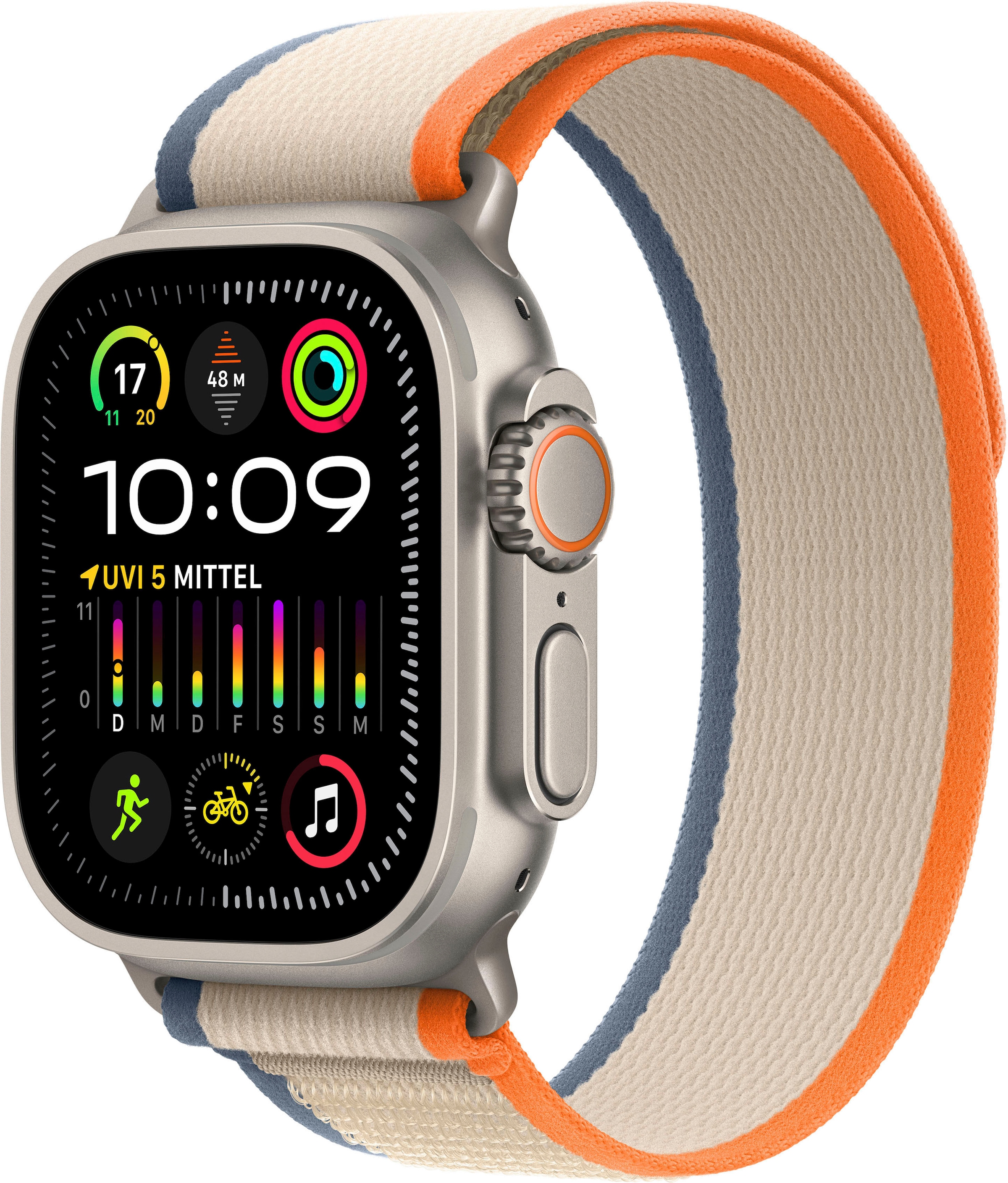 Apple Smartwatch »Watch Ultra 2 GPS 49 mm + Cellular Titanium S/M«, (Watch OS 10 Trail Loop)
