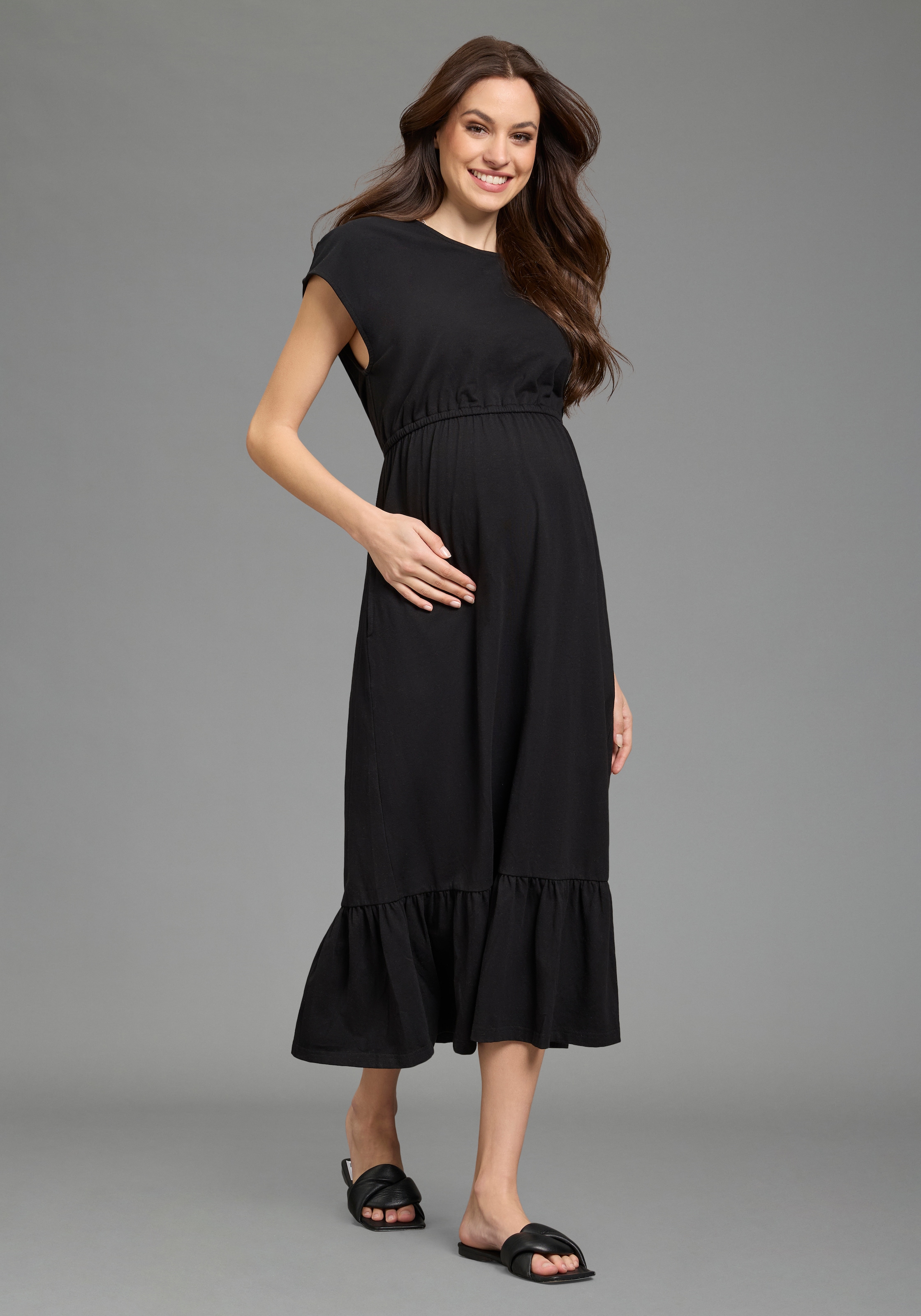 Neun Monate Umstandskleid »2er Pack Umstandskleider« Packung, 2, 2 tlg. tlg. Seitennahttaschen modischer Stil, für Schwangerschaft, aus Jersey, Kurzarm