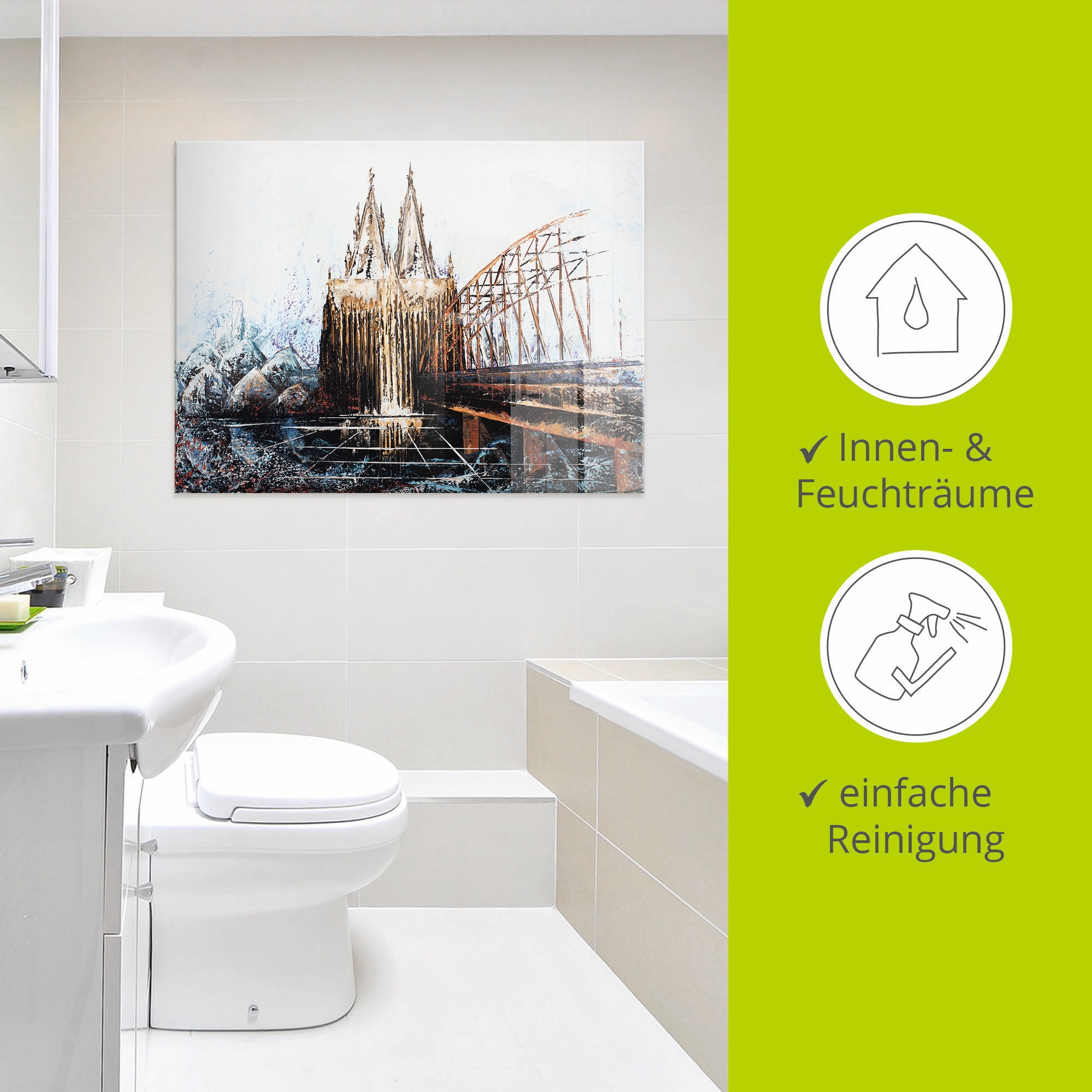 Artland Glasbild »Köln Impression« Deutschland 1 Stk. tlg. in verschiedenen Größen