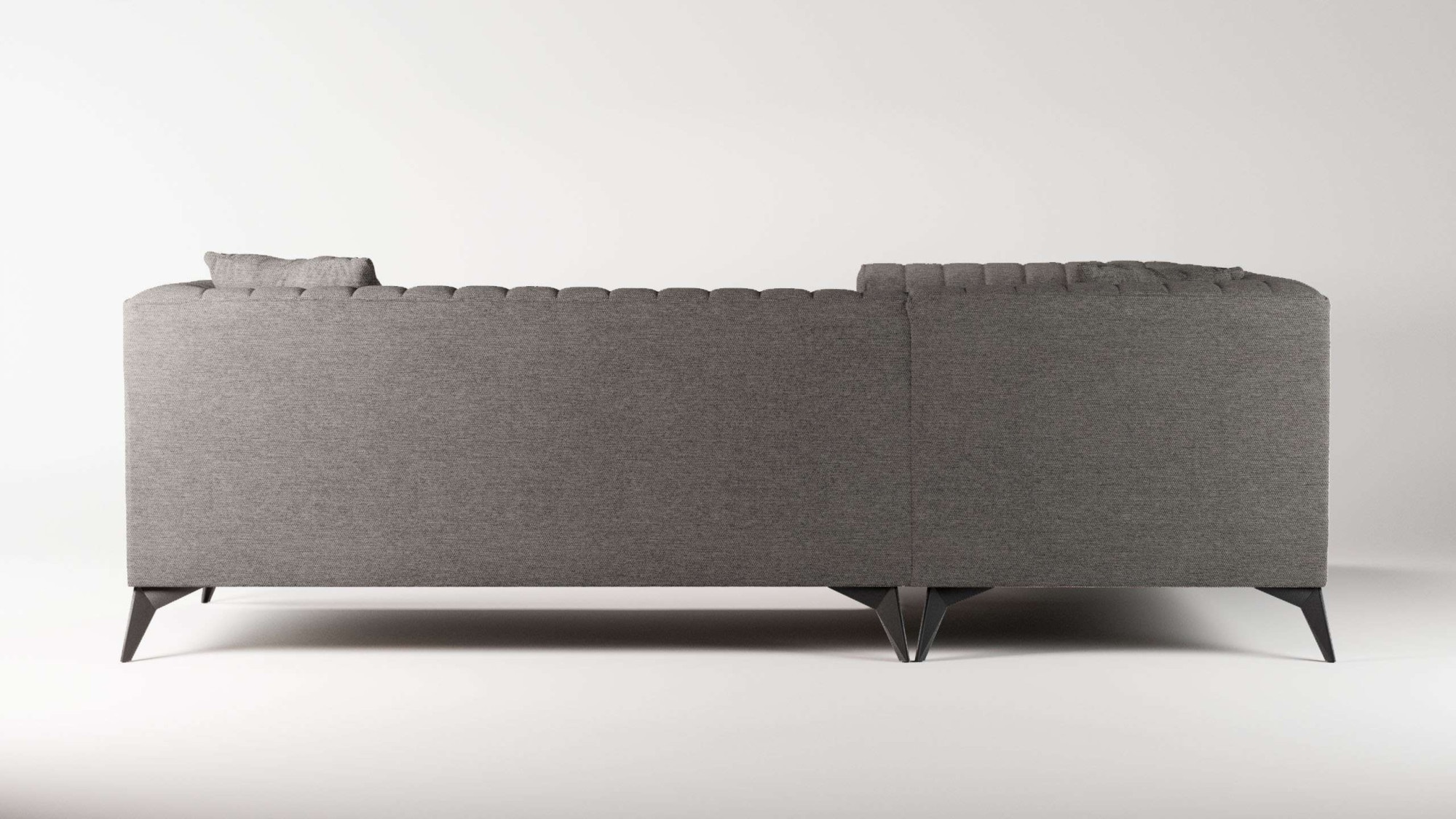 Places of Style Ecksofa »MATTHEW L-Form ideal für kleine Räume, Maße B/T/H: 240/167/74 cm«, elegantes Designsofa, Steppung im Rücken, incl. Zierkissen