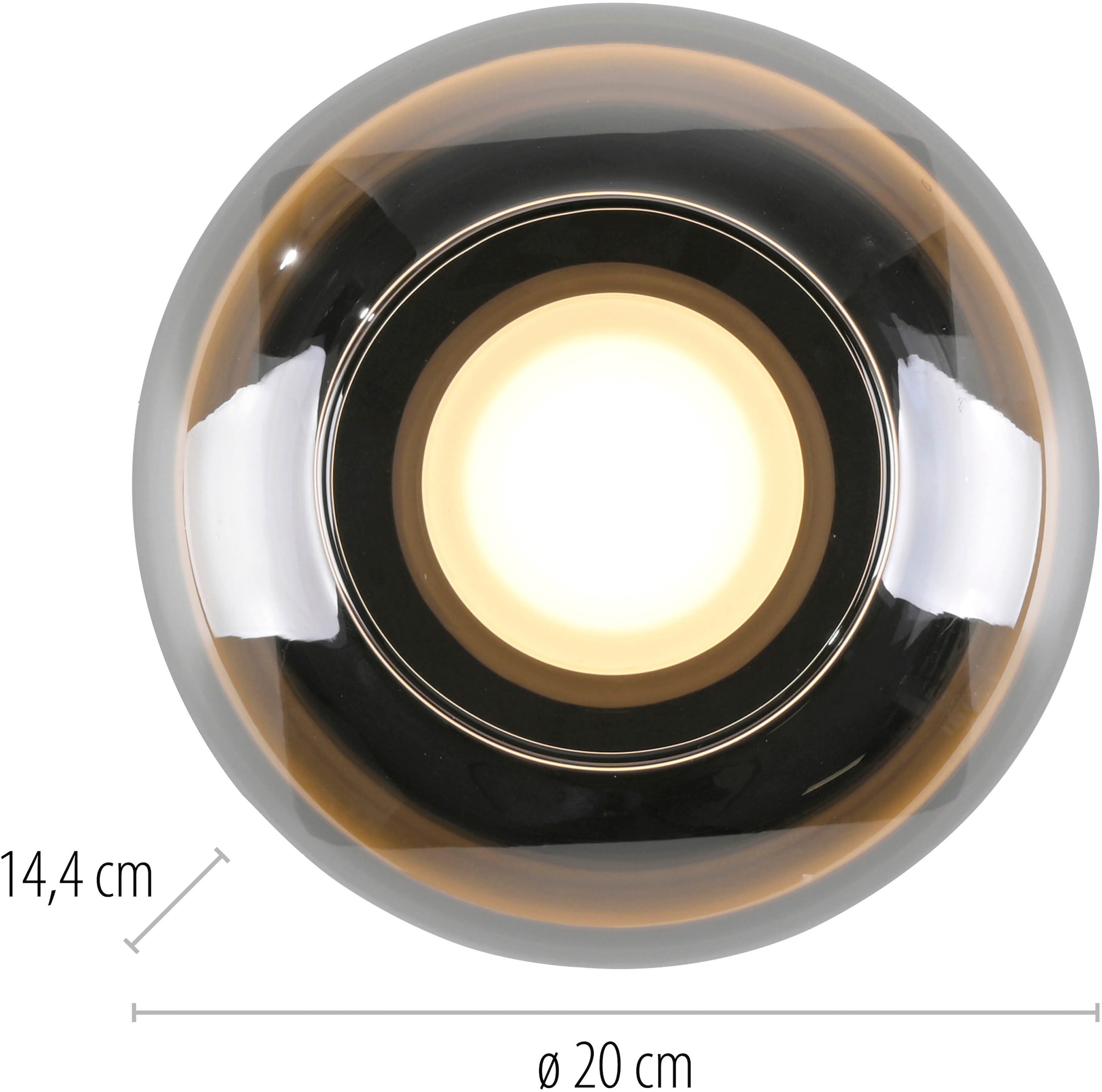 SCHÖNER WOHNEN-Kollektion LED Deckenleuchte »SIA« LED-Board 1 Stk. Warmweiß SCHÖNER WOHNEN Kollektion, SimplyDim, Memoryfunktion, Rauchglas