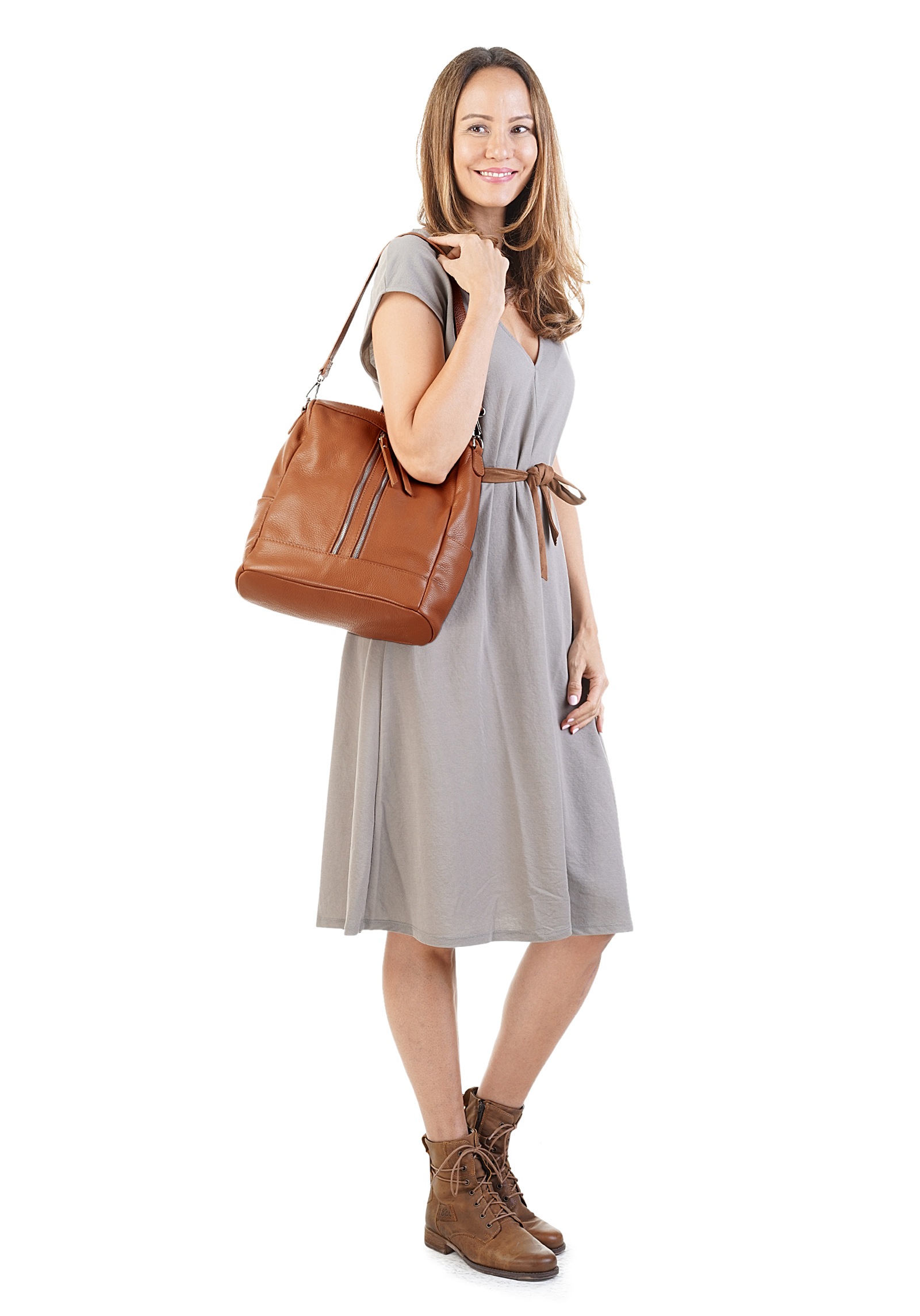 Samantha Look Cityrucksack, echt Leder, Made in Italy