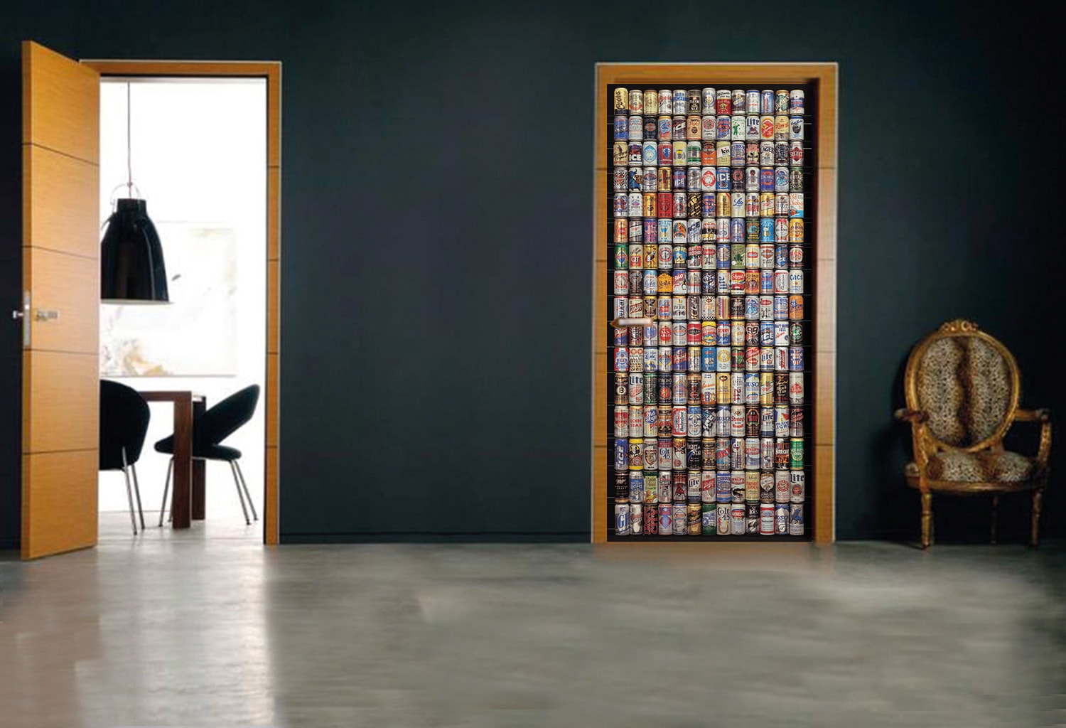 Papermoon Fototapete »American Beer Cans - Türtapete« matt