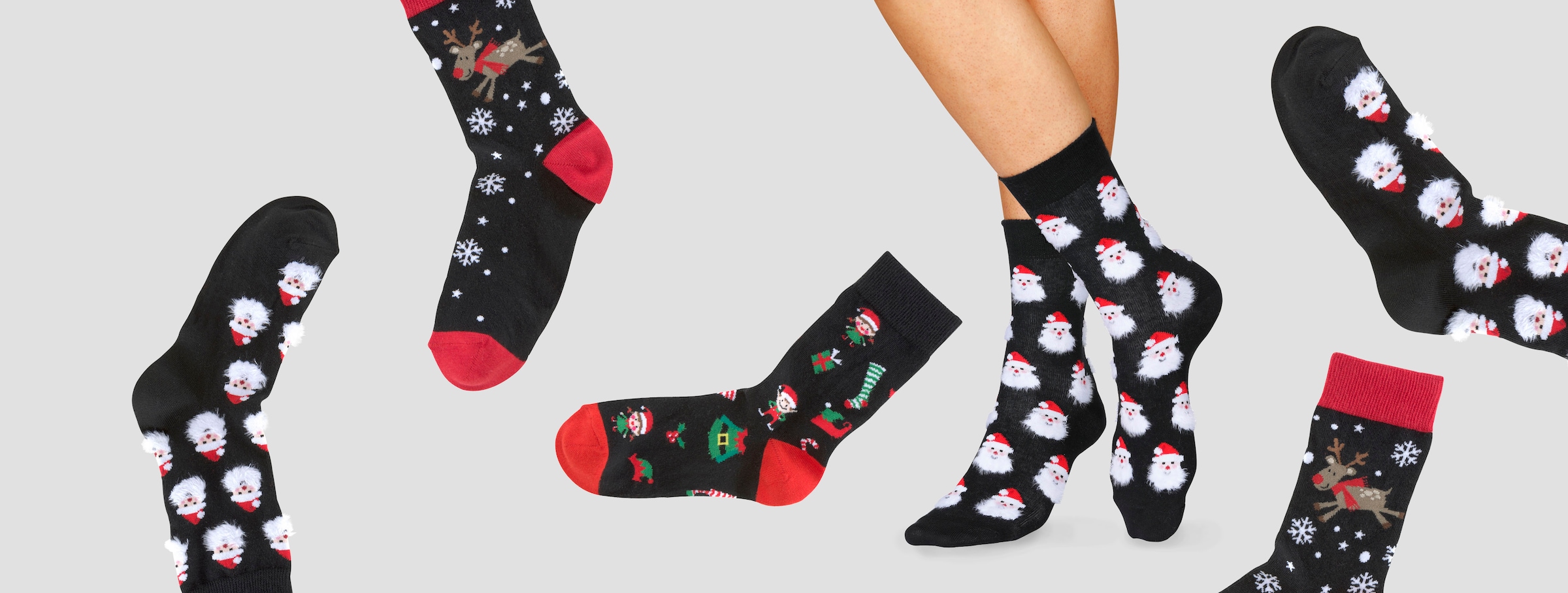 H.I.S Socken, (Packung, 3 Paar), mit lustigen Weihnachtsmotiven