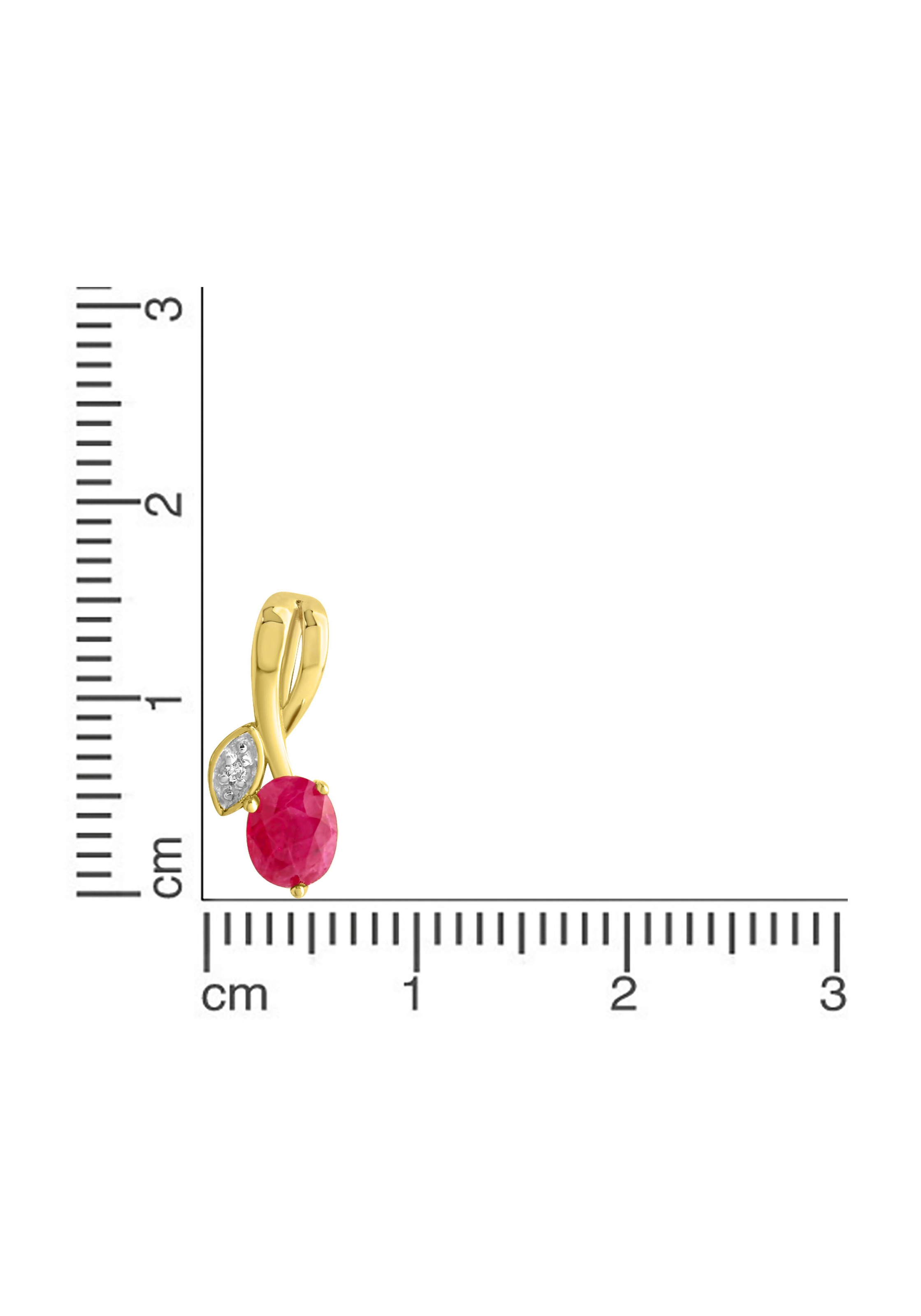 Firetti Kettenanhänger »Schmuck Geschenk Gold 375 Halsschmuck Anhänger Halskette Blume«, mit Rubin, Zirkonia (synth.)