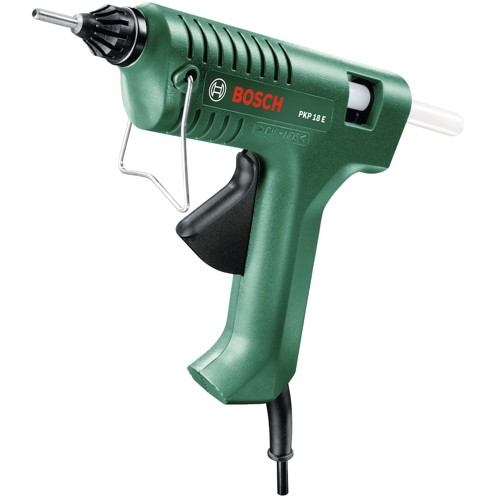 Bosch Home & Garden Heißklebepistole »PKP 18 E«, (1 extralange Düse, 1 Stick Schmelzkleber)