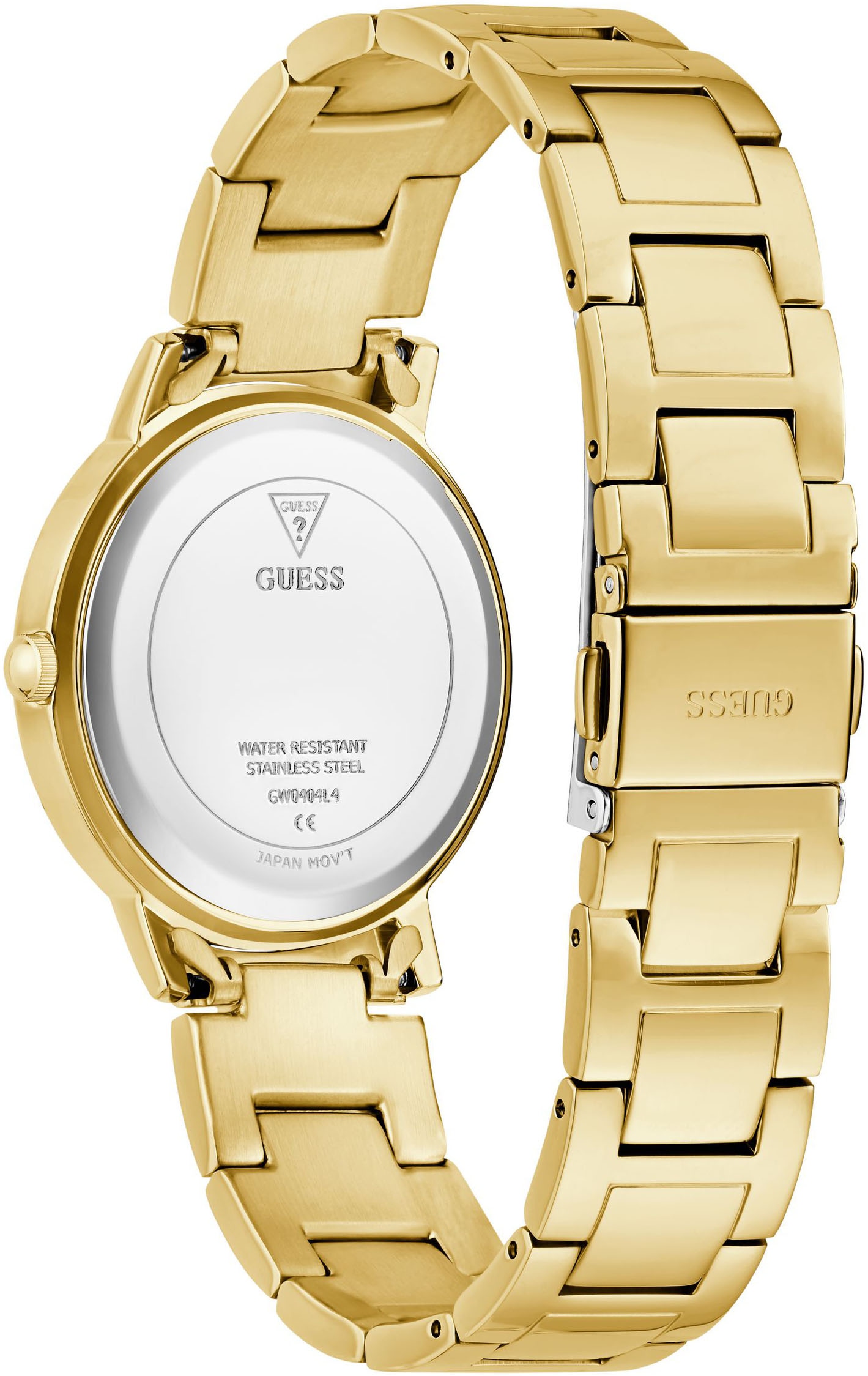 Guess Quarzuhr »DAWN« Armbanduhr, Damenuhr, Edelstahlarmband