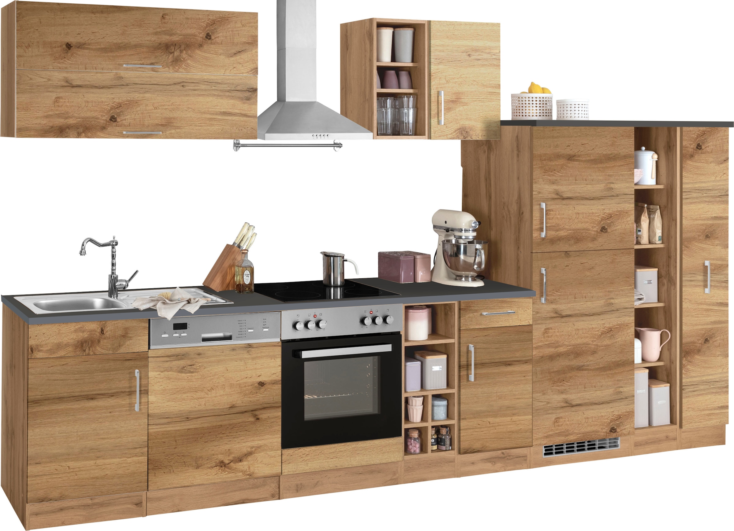 KOCHSTATION Küchenzeile »KS-Colmar« mit E-Geräten, Breite 360 cm