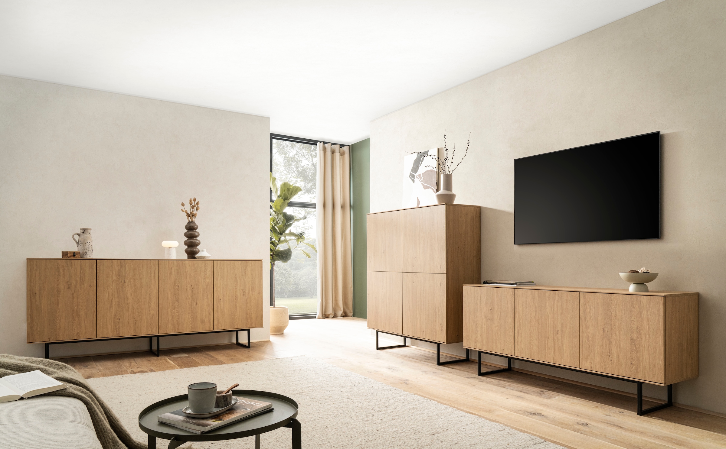 Home affaire Sideboard »Lund, moderner Schrank, Kommode mit Kufengestell« ausreichend Stauraum, vielseitig einsetzbar, 200 cm breit