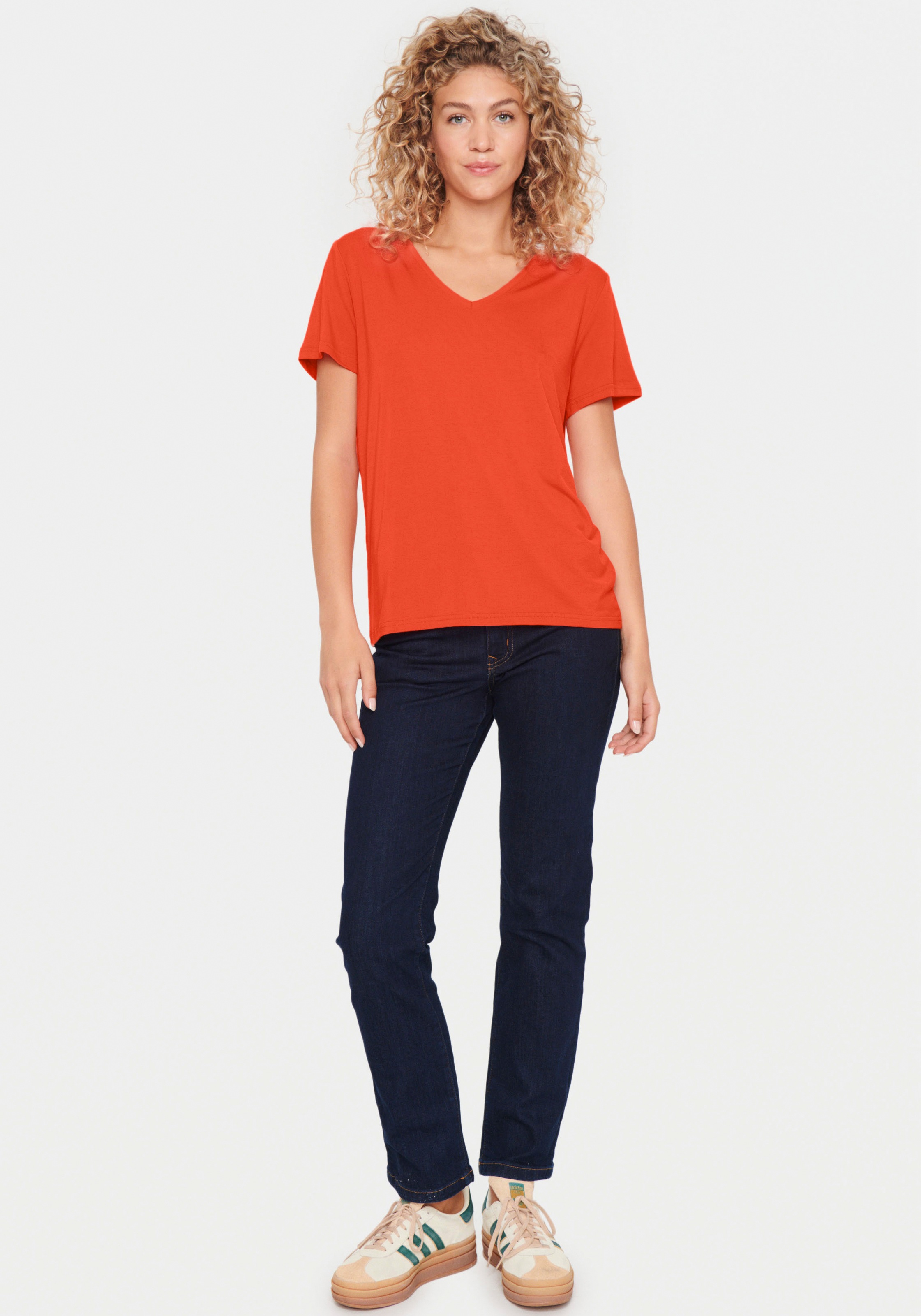 Saint Tropez Kurzarmshirt »AdeliaSZ V-N T-Shirt«