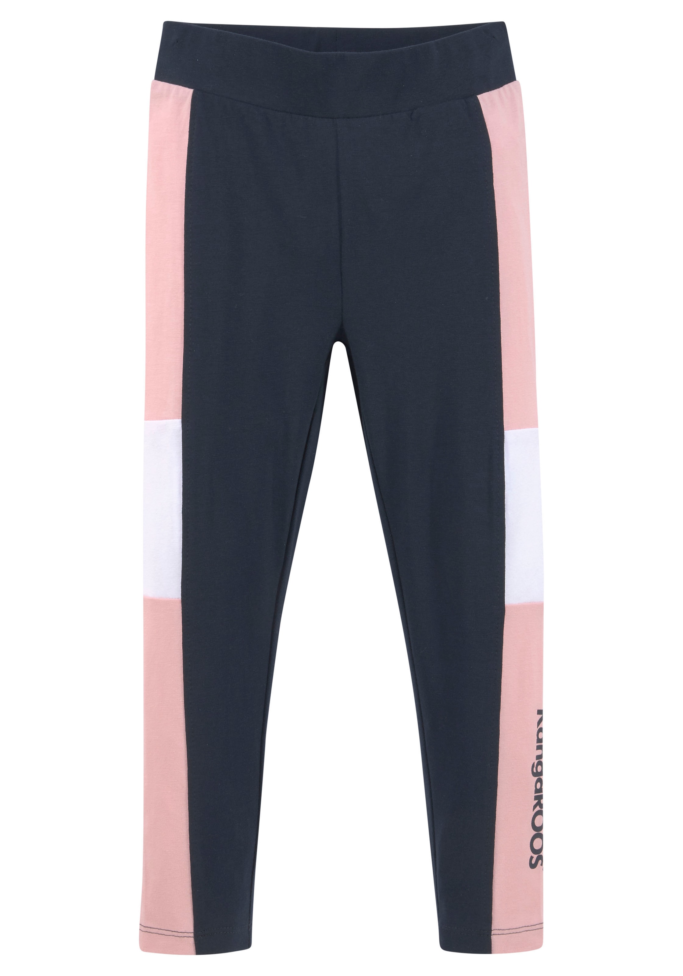 KangaROOS Leggings »Colorblocking Leggings für kleine Mädchen«, mit breitem Bündchen und Logoprint