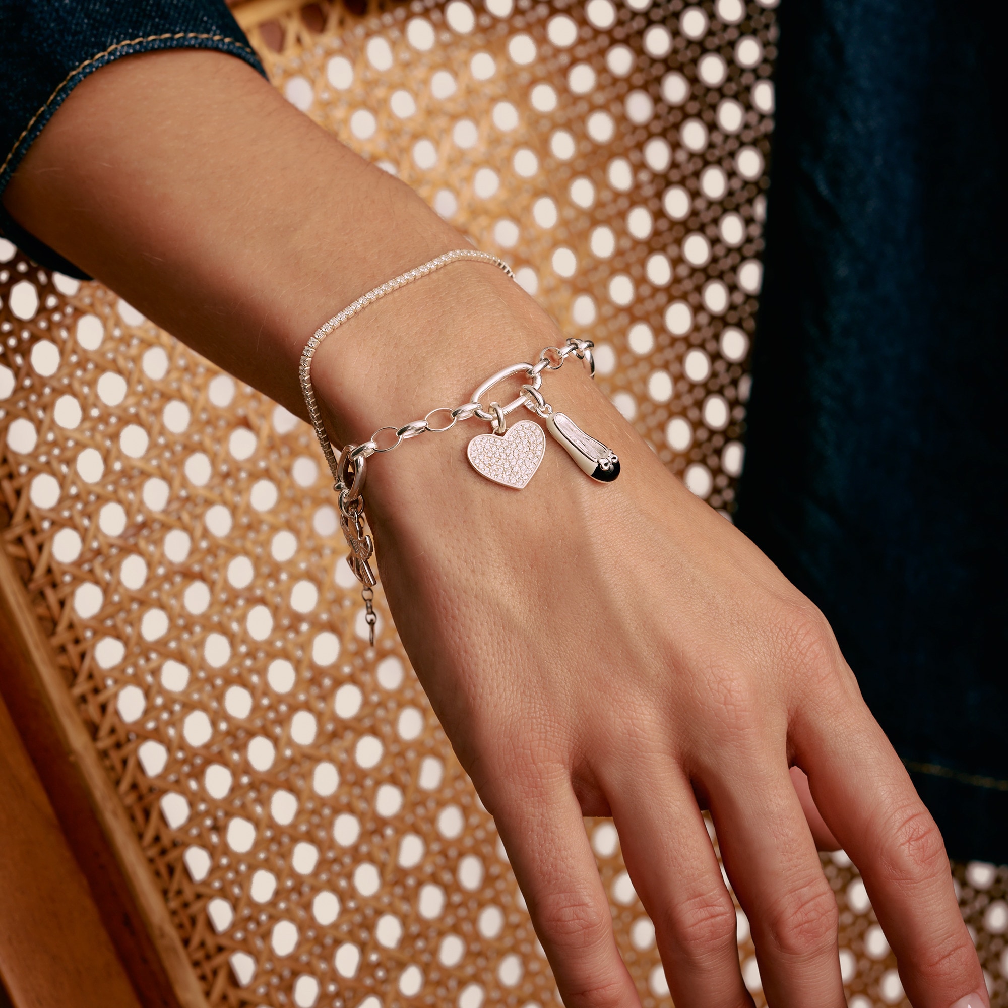 THOMAS SABO Charm Herz »Charm Herz Pavé - Connect« mit Zirkonia (synth.)