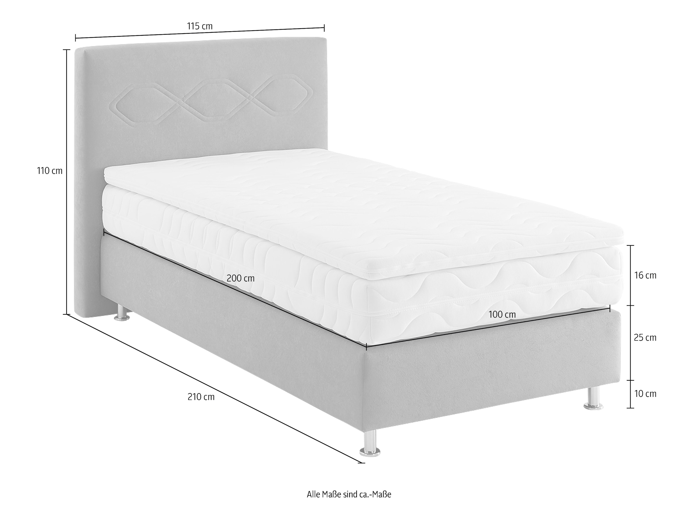Westfalia Schlafkomfort Boxspringbett wahlweise mit Topper