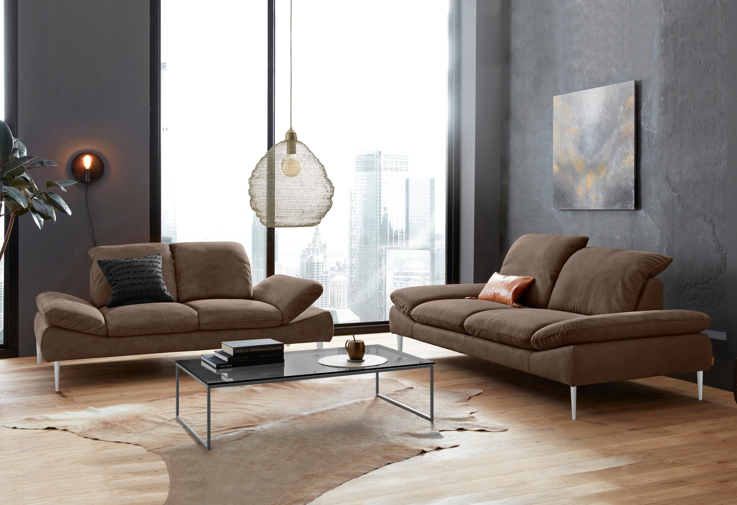 W.SCHILLIG 2,5-Sitzer »enjoy&MORE«, mit Sitztiefenverstellung, Füße silber matt, Breite 232 cm