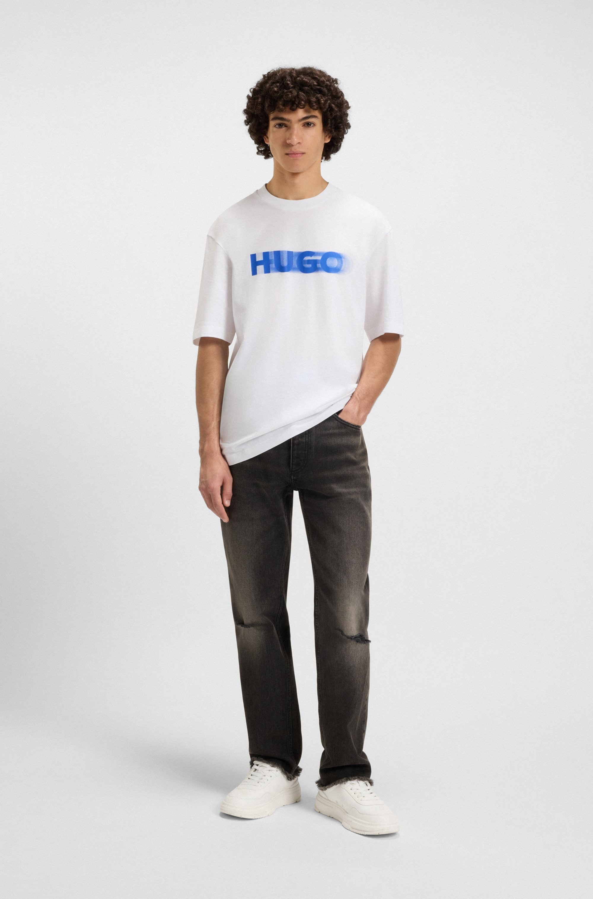 HUGO Blue T-Shirt »Nalax«, mit Logo-Druck