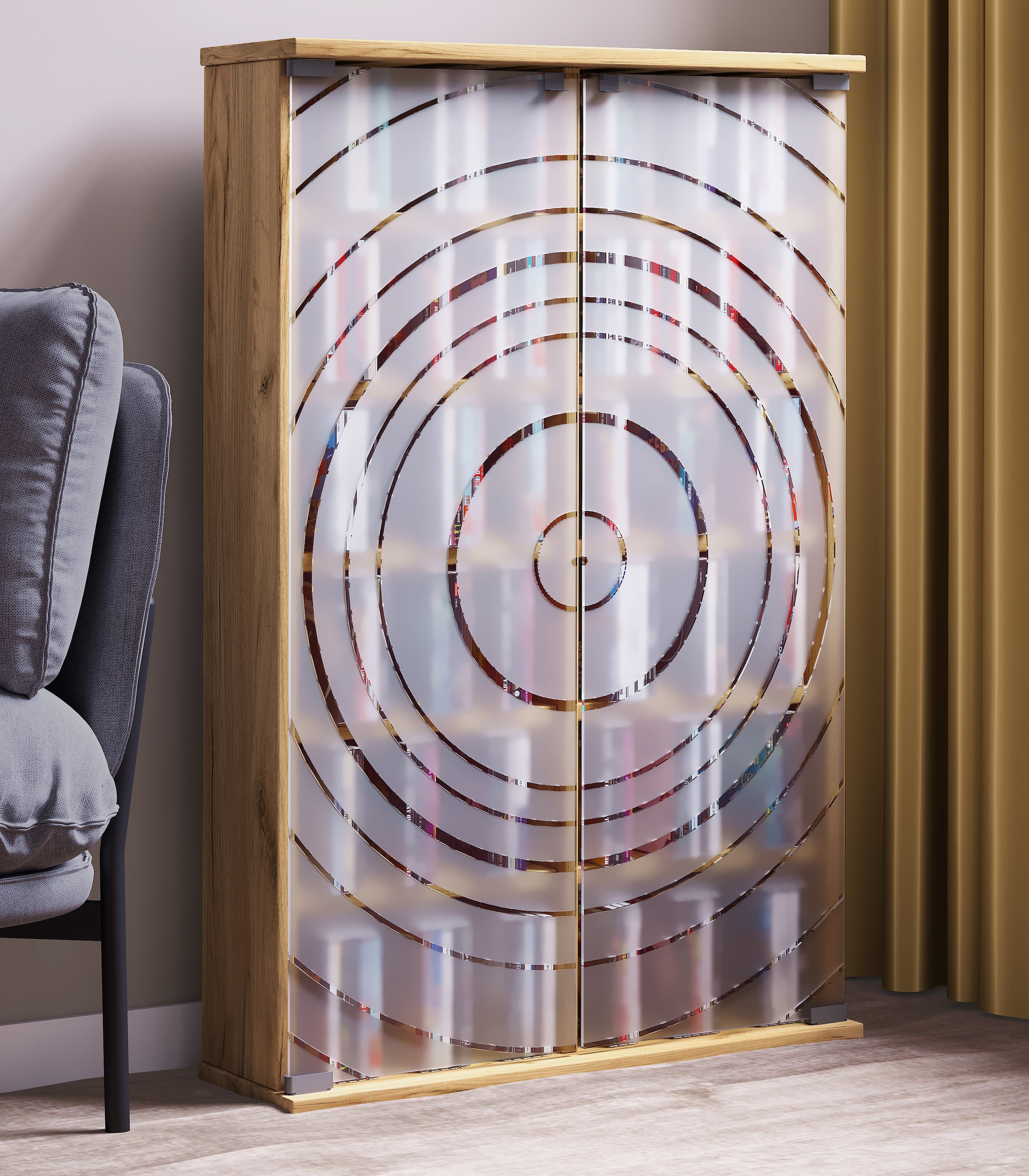 VCM Media-Regal »VCM Holz CD DVD Stand Regal | platzsparender CD Schrank mit 2 ESG-Sicherheitsglastüren für 300 CDs oder 130 DVDs oder 72-Videos | Maße: H. 92 x B. 60 x T. 18 cm | 10 variable Einlegböden ¿ Tilano L«