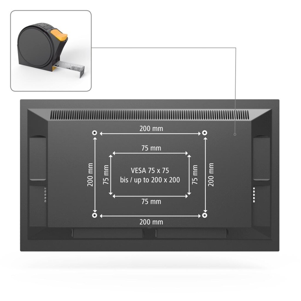 Hama TV-Wandhalterung »TV-Wandhalterung FULLMOTION, 117cm (46) 5 Sterne, VESA bis 200x200«, bis 122 cm Zoll