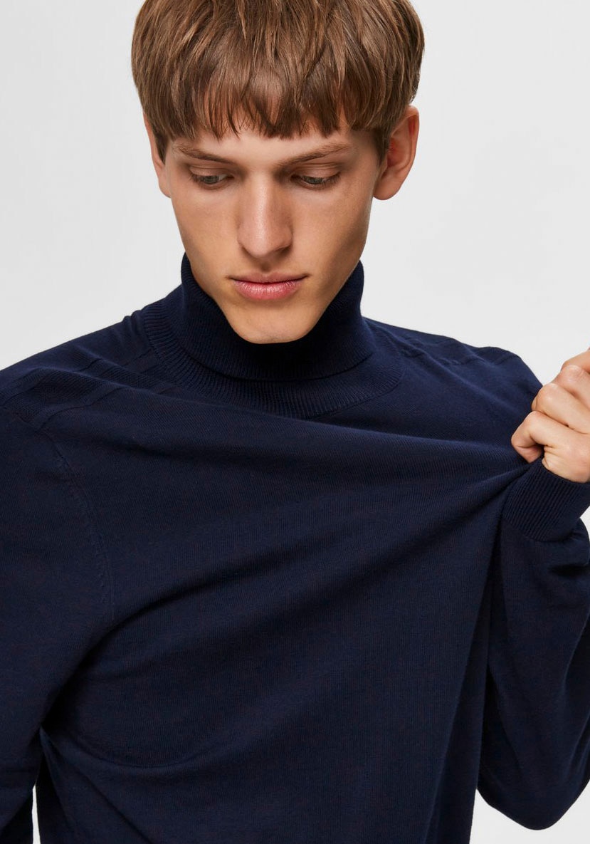 SELECTED HOMME Strickpullover »SLHBERG ROLL NECK B NOOS«