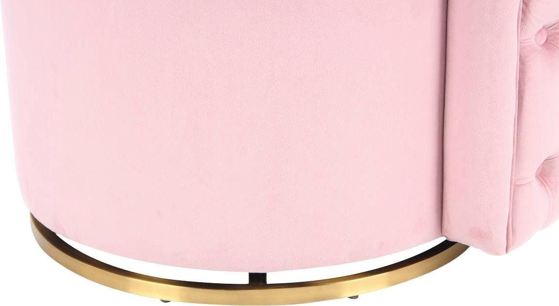 Kayoom Sessel »Drehsessel Beverly 125, drehbar, Gestell aus Eisen,samtige Oberfläch« 1 Stk. tlg. rund, glamourös,  gesteppter Rücken, abgerundete,Drehsessel