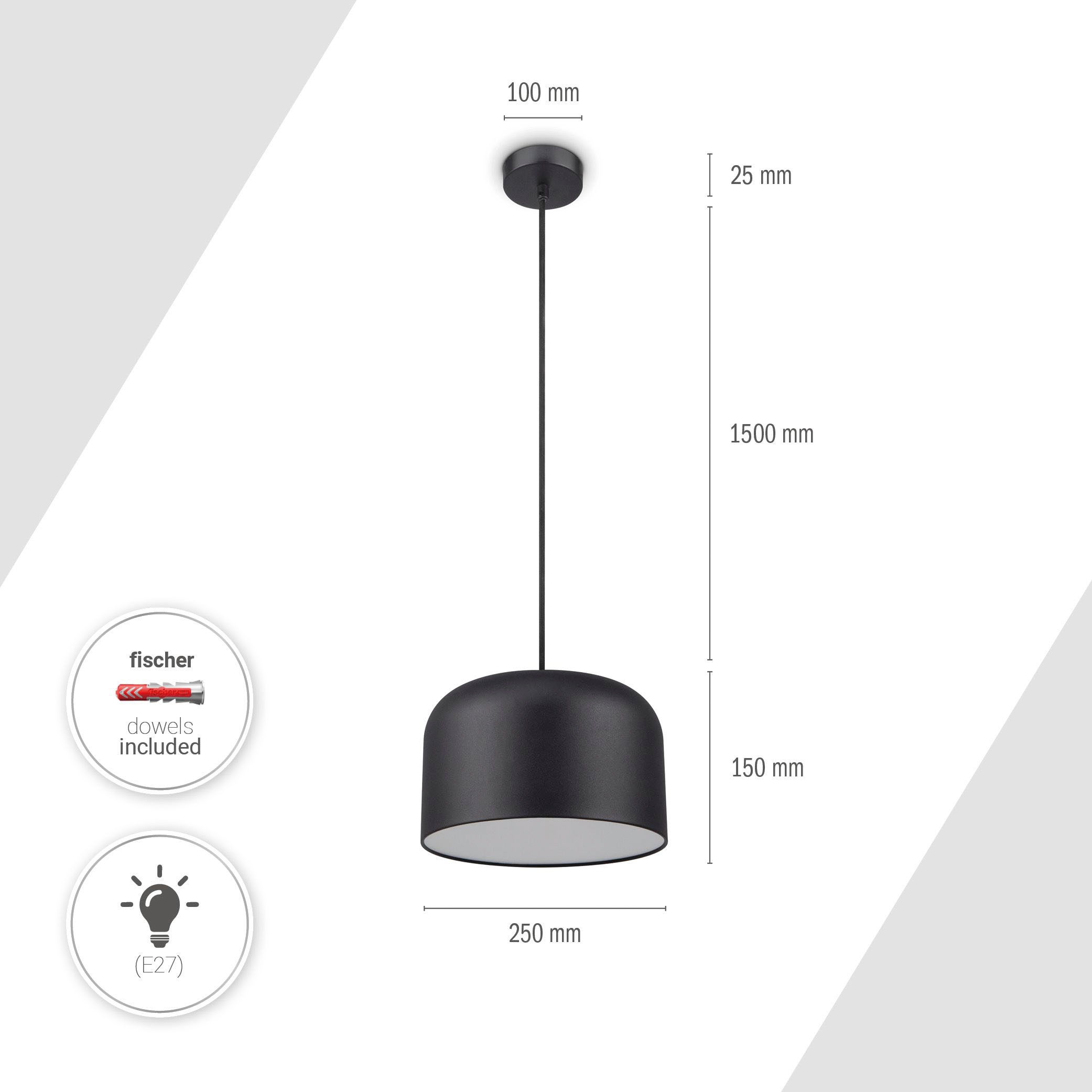 Paco Home Pendelleuchte »BOWL« E27