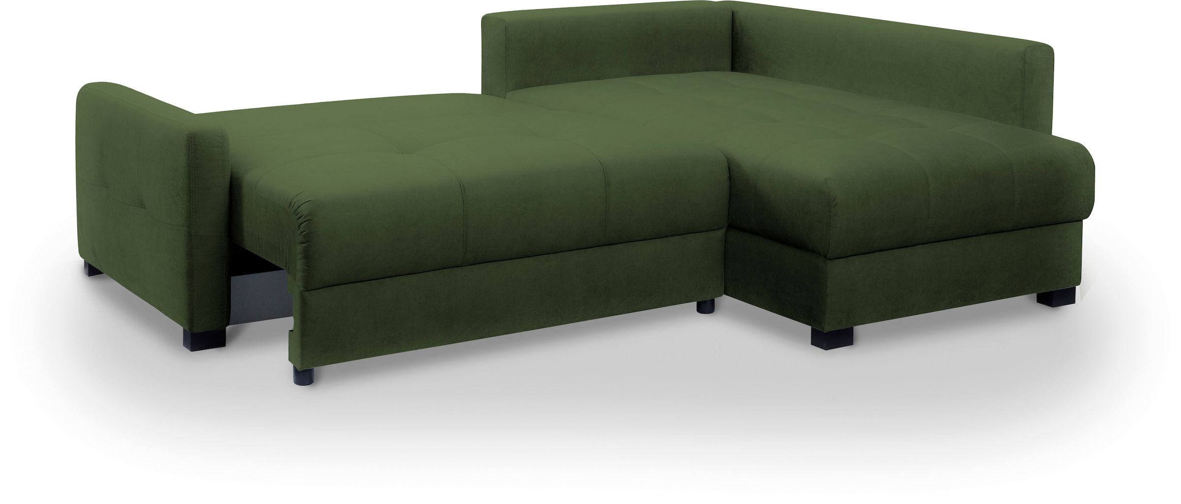 exxpo - sofa fashion Ecksofa »Chester, Boxspring Federkern-Polsterung für bequemeren Sitzkomfort«, L-Form, schmale Armlehnen, Bettfunktion u. Bettkasten
