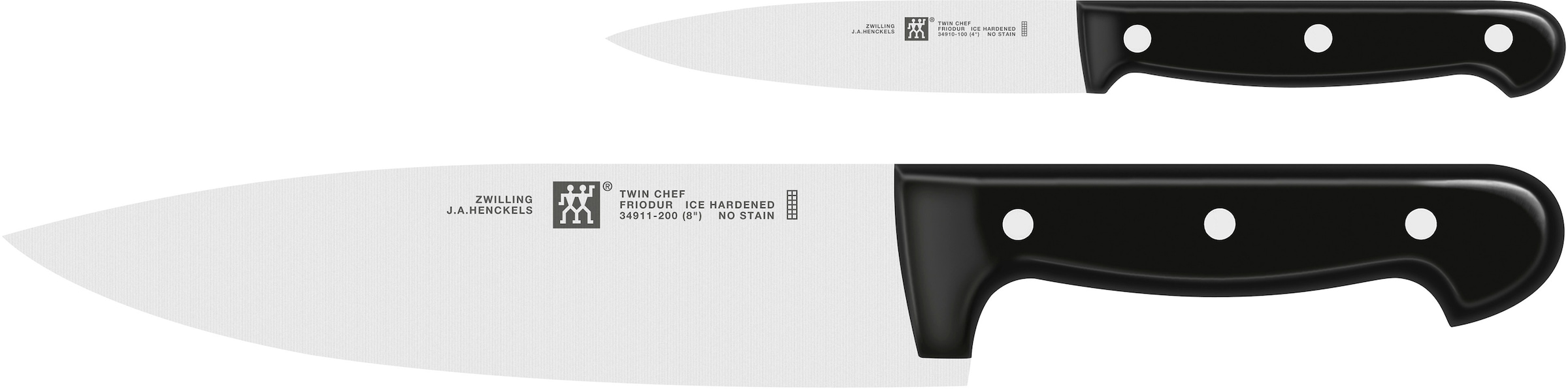 Zwilling Pfannen-Set »Shine/Twin Chef 2«, Aluminium, (Set, 4 tlg., je 1 Bratpfanne Ø 24/28 cm, 2-teiliges Kochmesser-Set), Induktion, Antihaftbeschichtung, inkl. 2-teiligem Kochmesser-Set