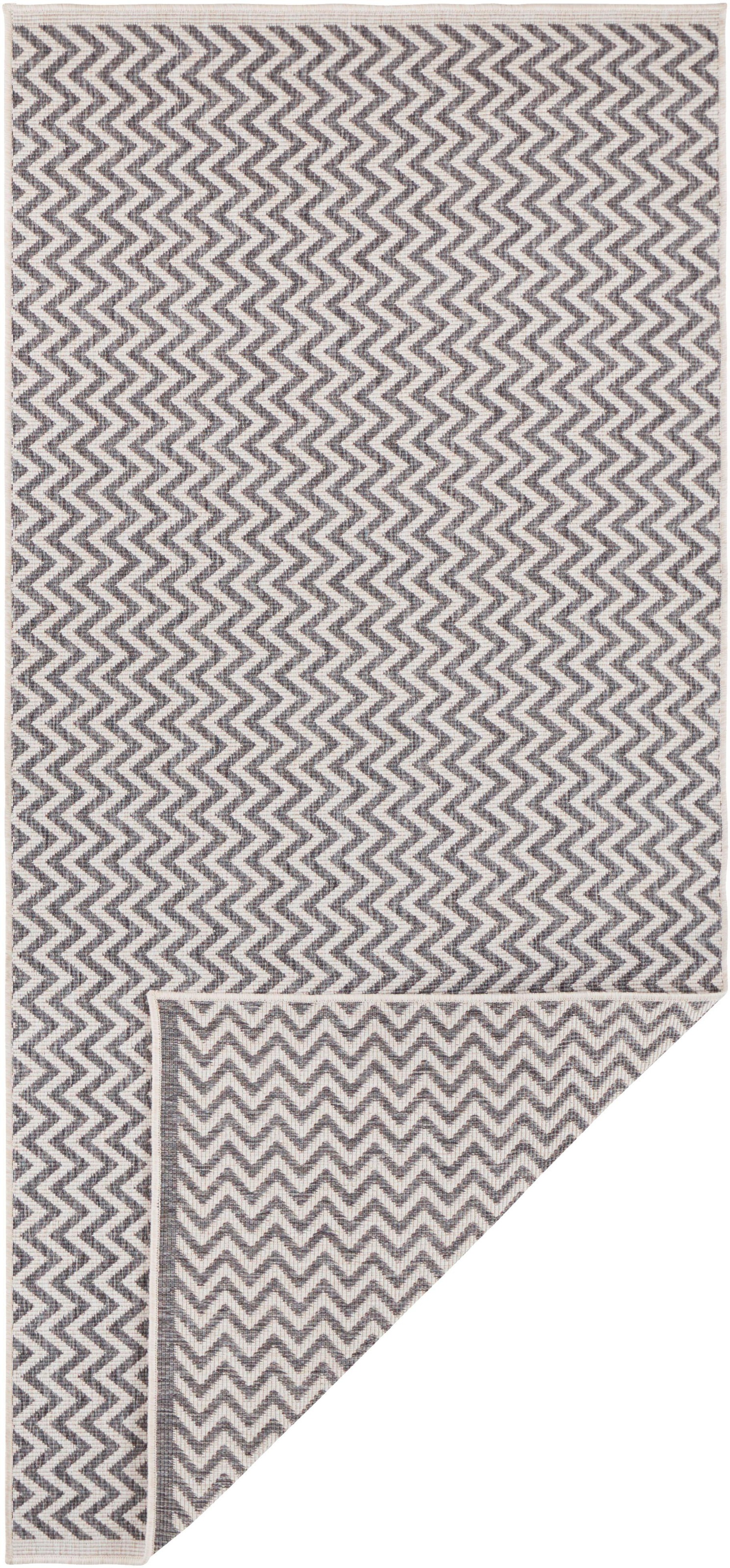 freundin Home Collection Läufer »Ivy 2«, rechteckig, 5 mm Höhe, Flachgewebe WendbarZickzack Look, Pflegeleicht