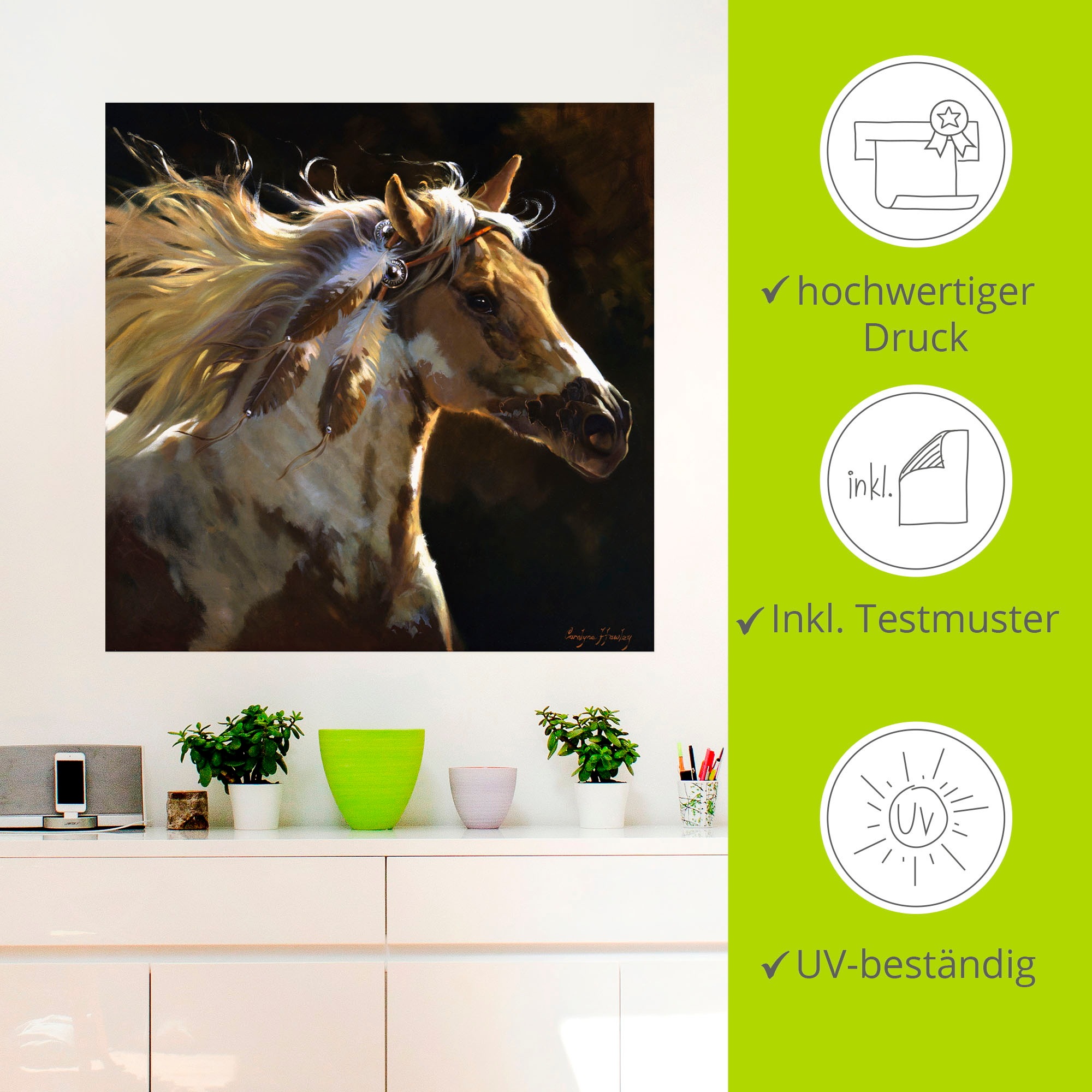 Artland Wandfolie »Geisterpferd«, Haustiere, (1 St.), selbstklebend