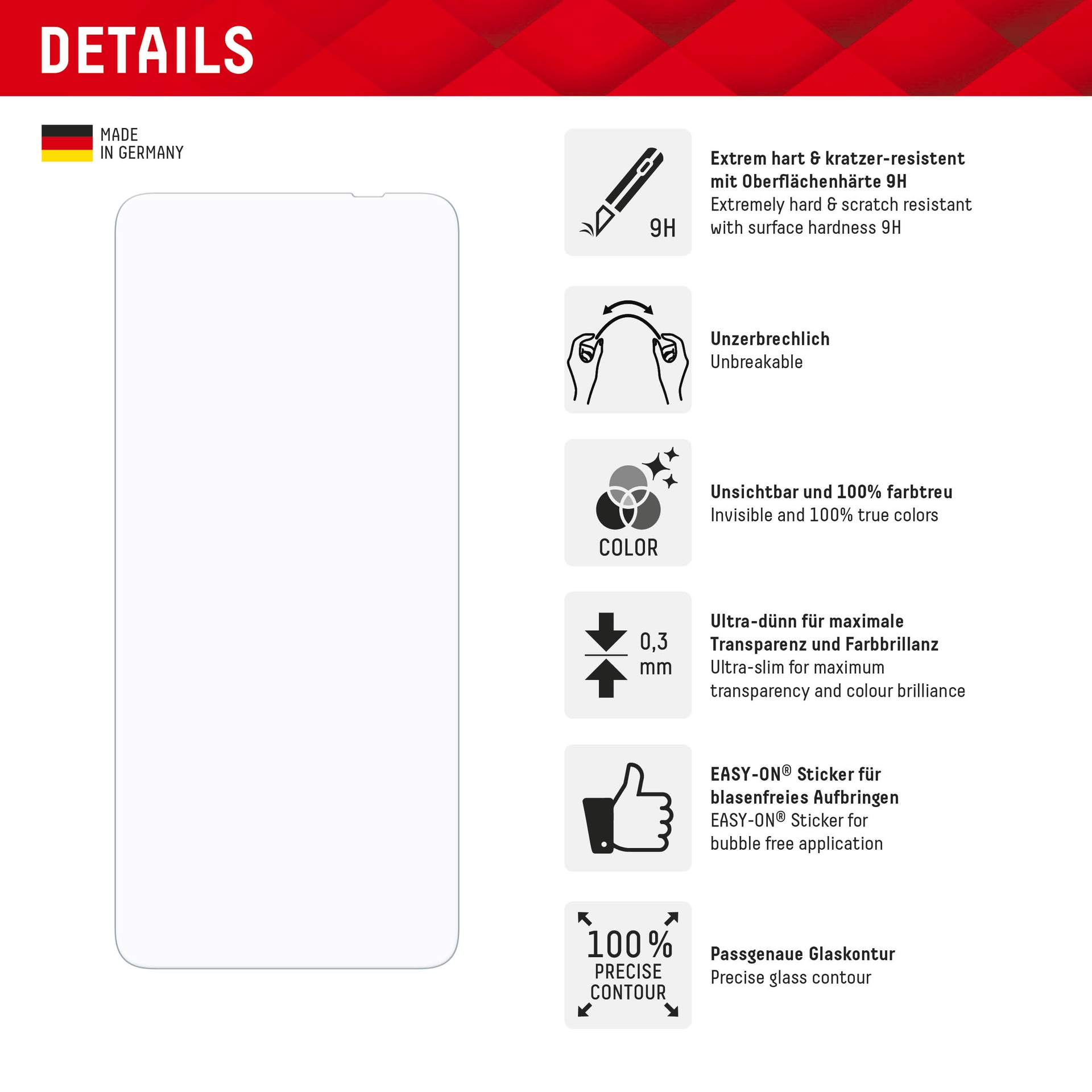 Displex Displayschutzglas »Smart Glass«, für Samsung Galaxy A06, Displayschutzfolie, Schutzfolie, Bildschirmschutz, kratz- & stoßfest