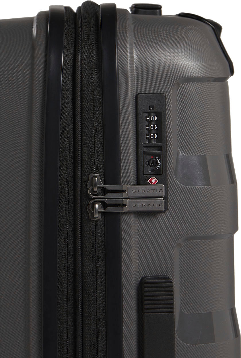 Stratic Hartschalen-Trolley »Straw + M, dark grey«, 4 Rollen, Reisekoffer Reisegepäck Aufgabegepäck TSA-Zahlenschloss