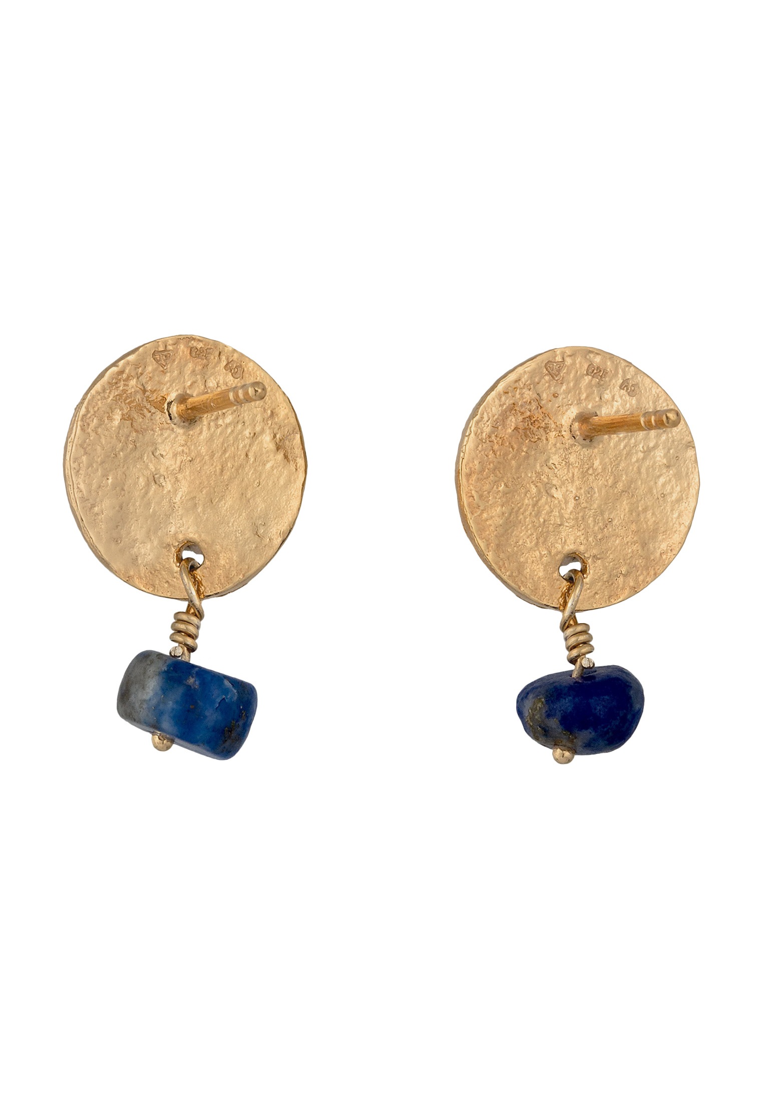 Elli Paar Ohrstecker »Ohrringe Ohrstecker Plättchen Lapis Lazuli Blau 925 Sterling Silber Vergoldet«