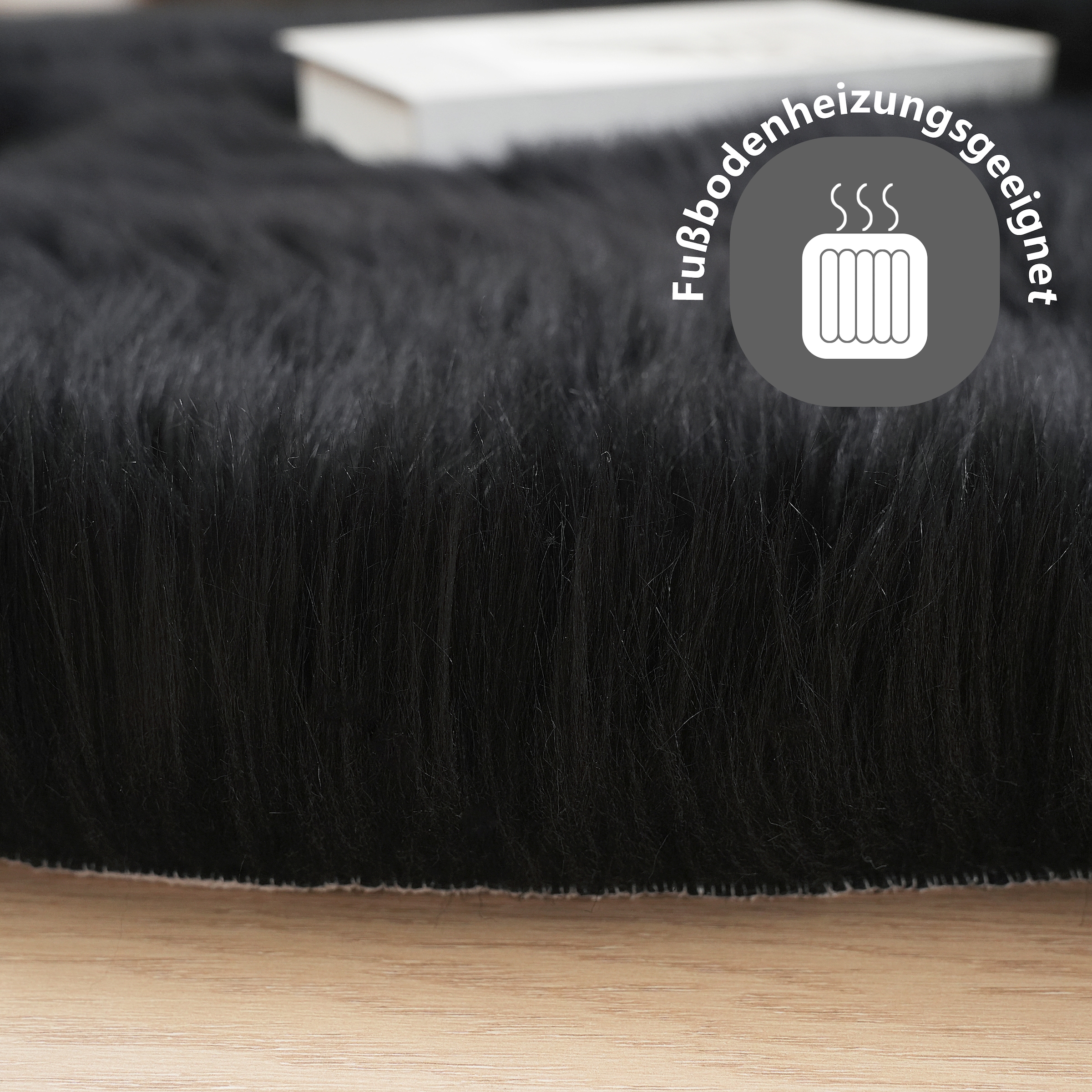 Home affaire Fellteppich »Dena Teppiche, Fellform, waschbar«, fellförmig, 60 mm Höhe, Kunstfell, weich, Uni-Farben, Wohnzimmer, Schlafzimmer, Esszimmer